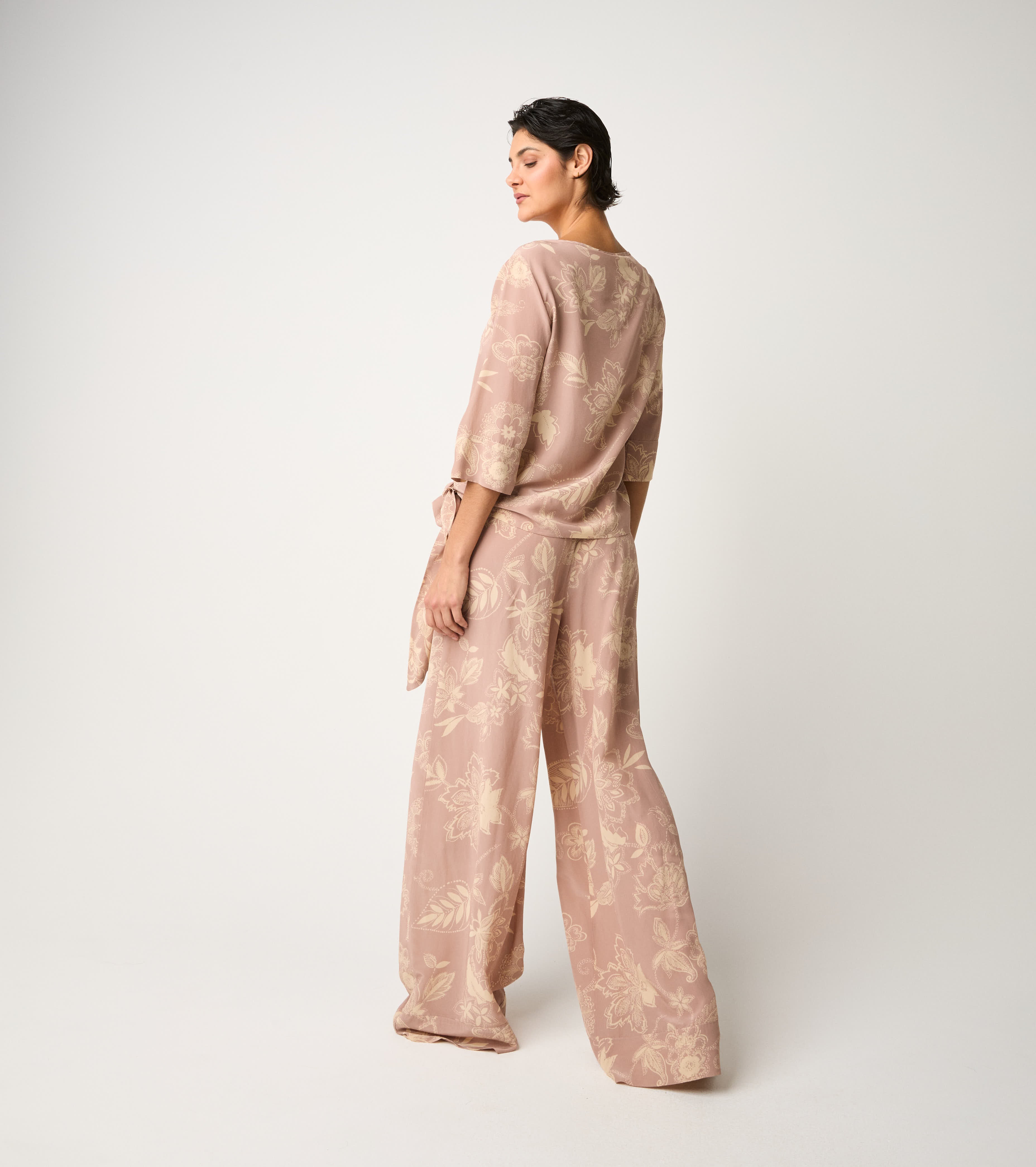 Blusa con stampa paisley floreale fiore