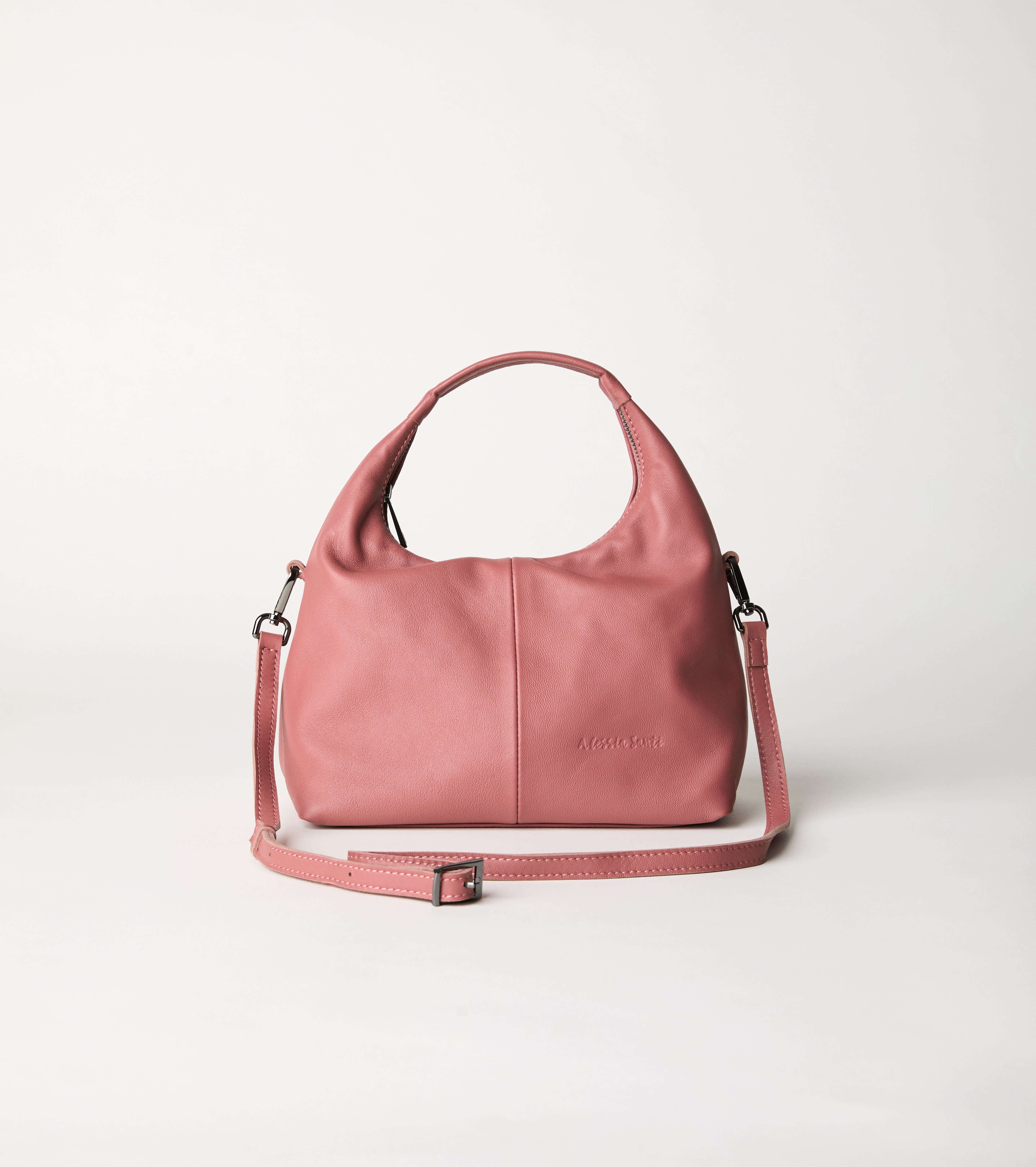 Borsa hobo con logo rosa