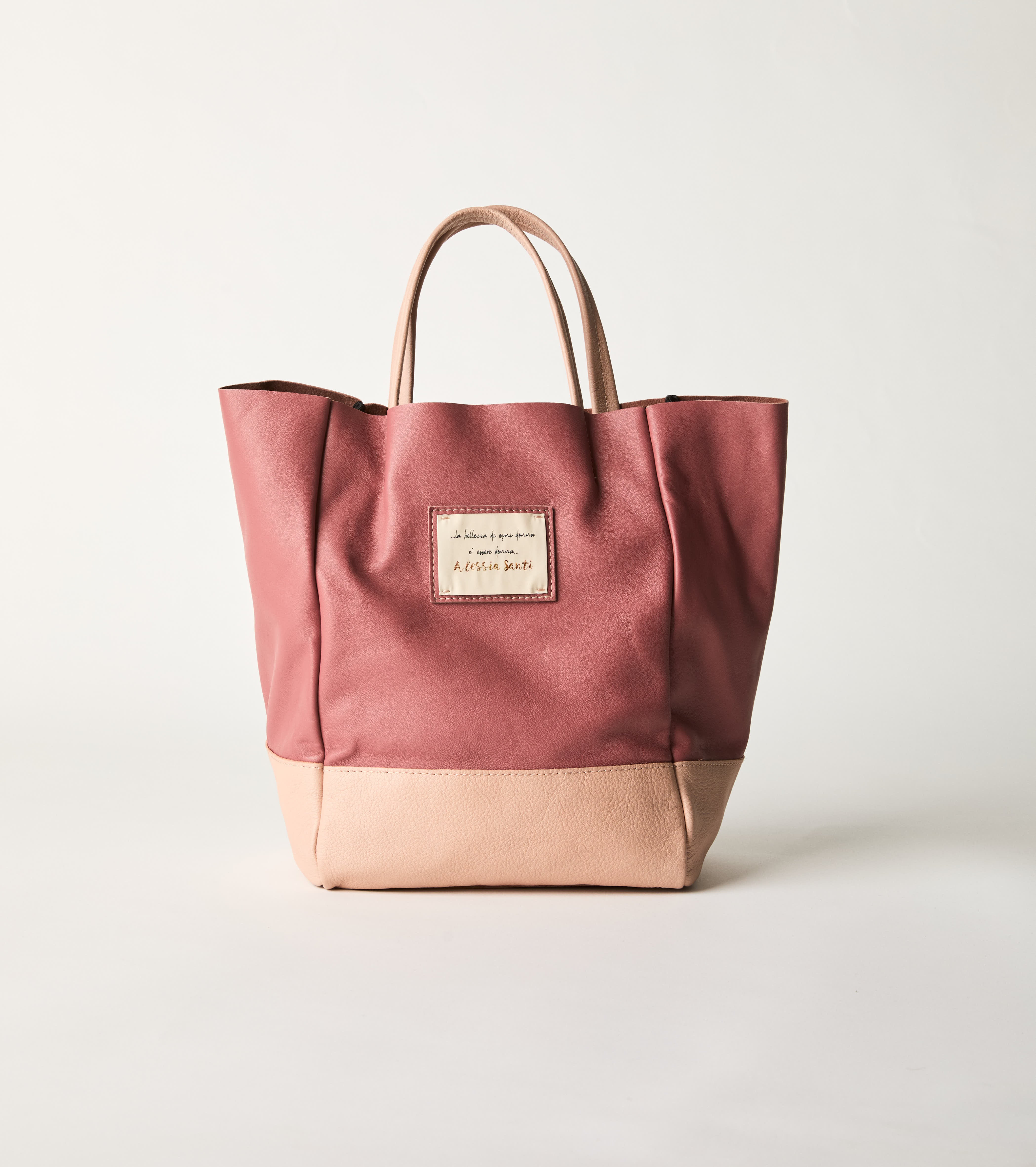 Shopping bag with Alessia Santi pink patch