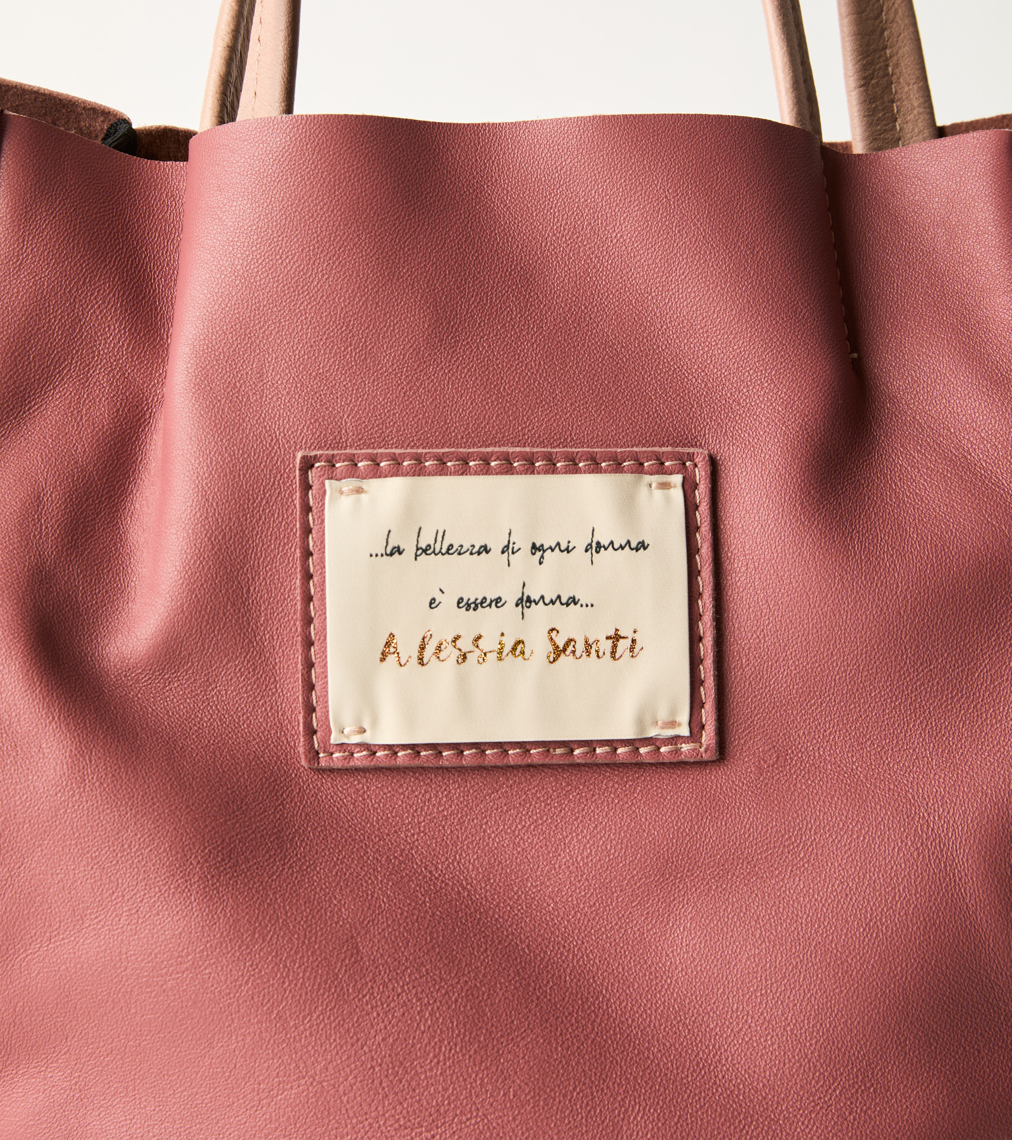Shopping bag with Alessia Santi pink patch
