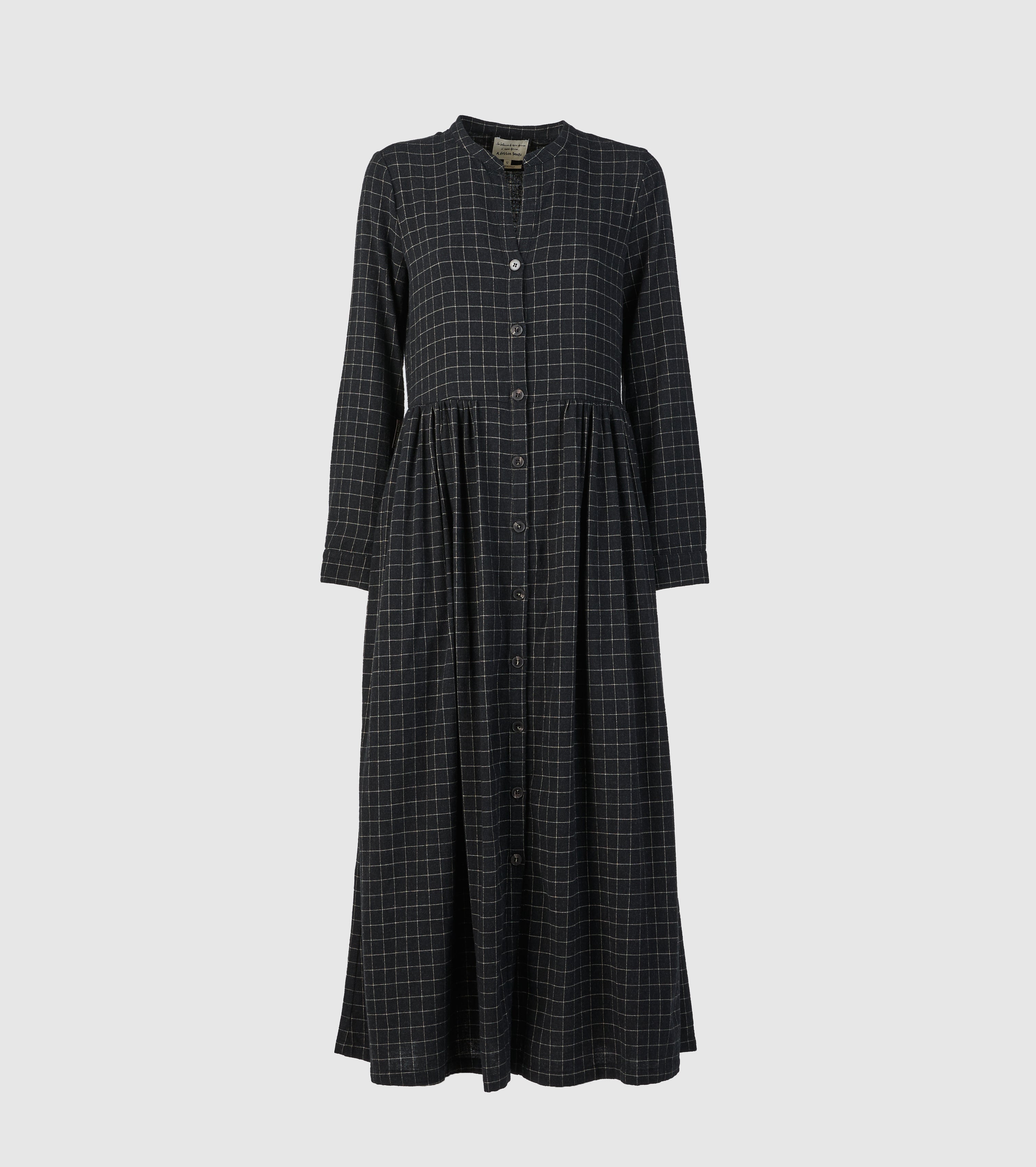 Long dress in cotton and viscose knit
