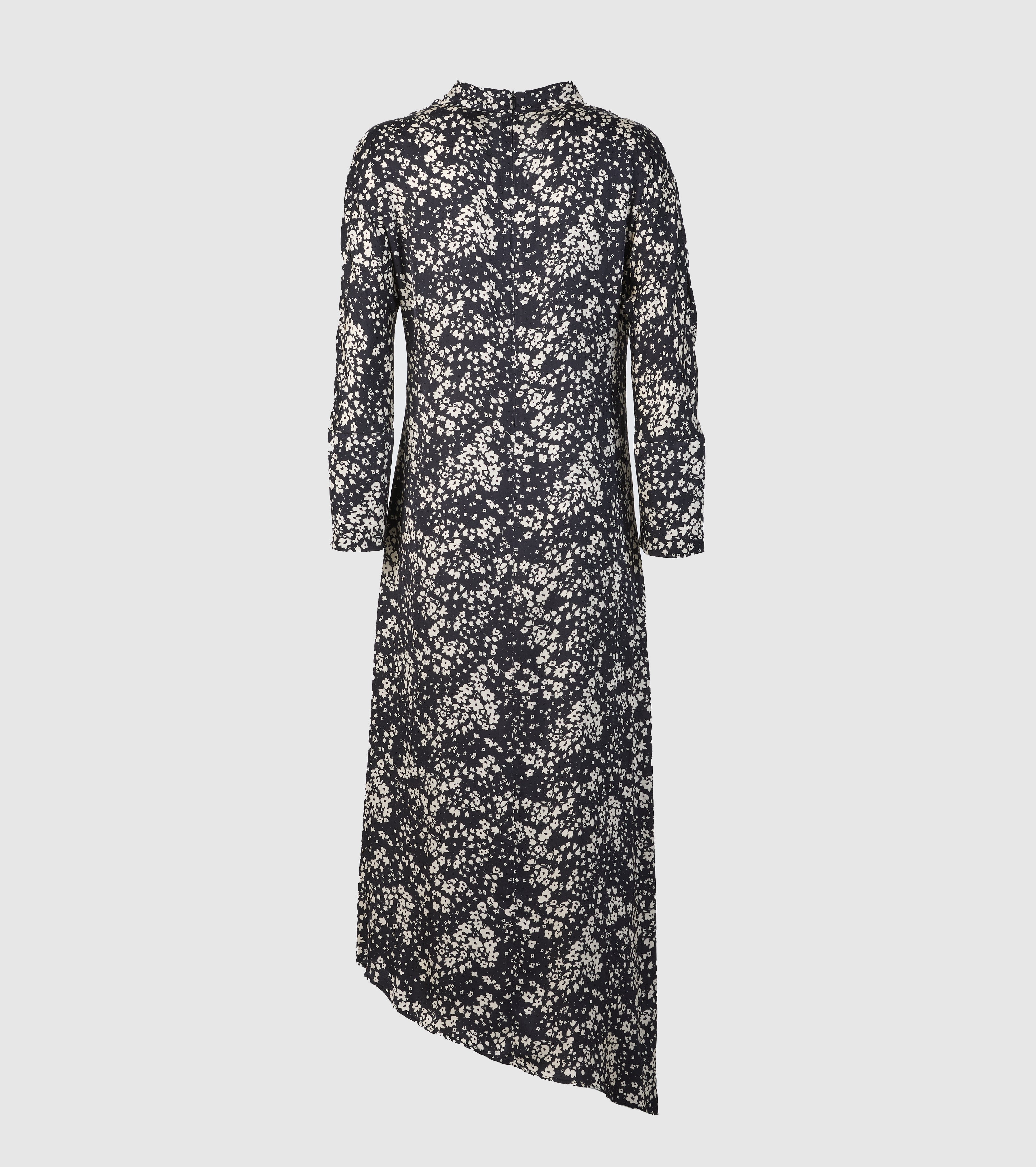 Asymmetrical Floral Print Midi Dress