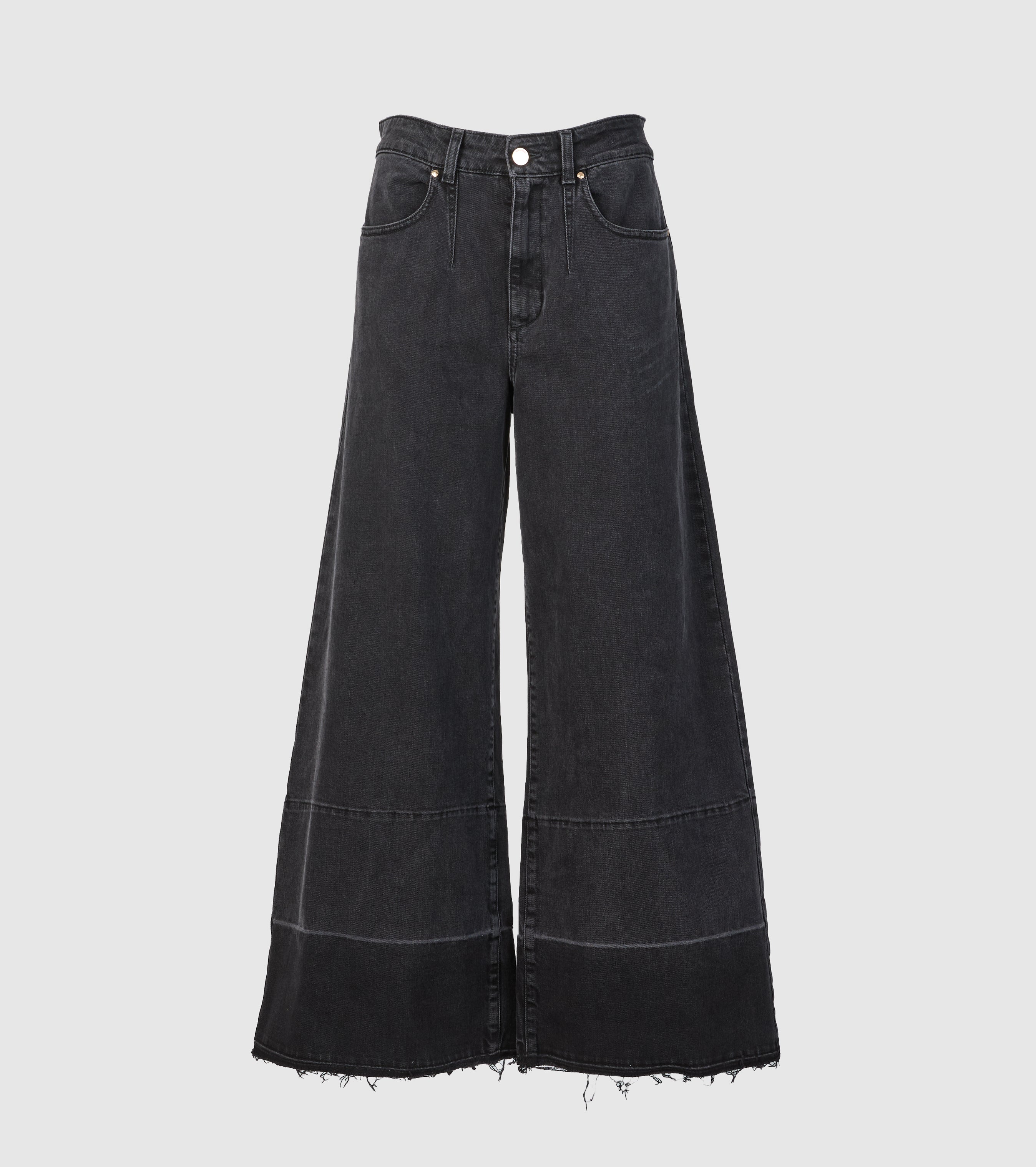 Palazzo Jeans in Faded Black Denim