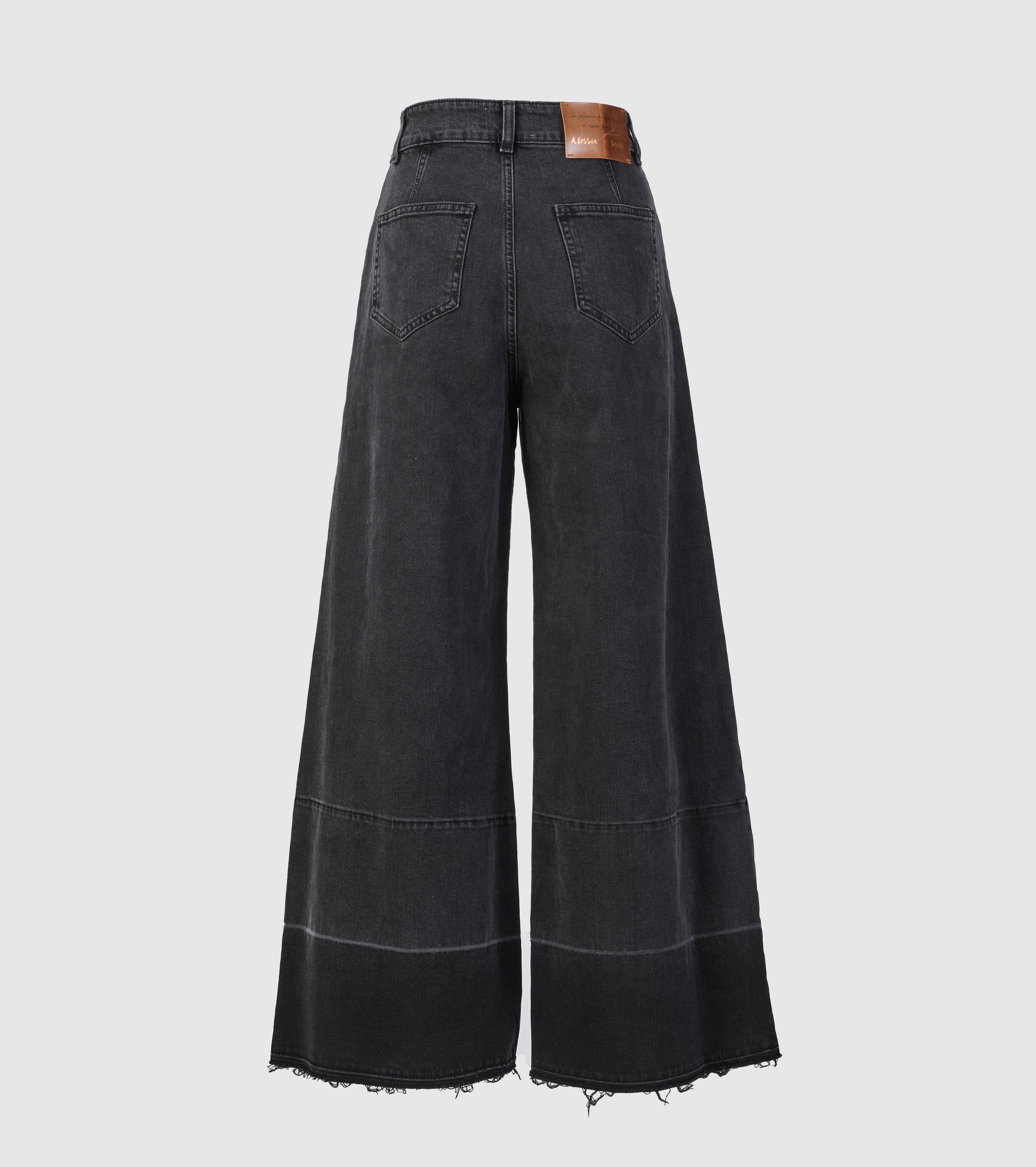 Palazzo Jeans in Faded Black Denim