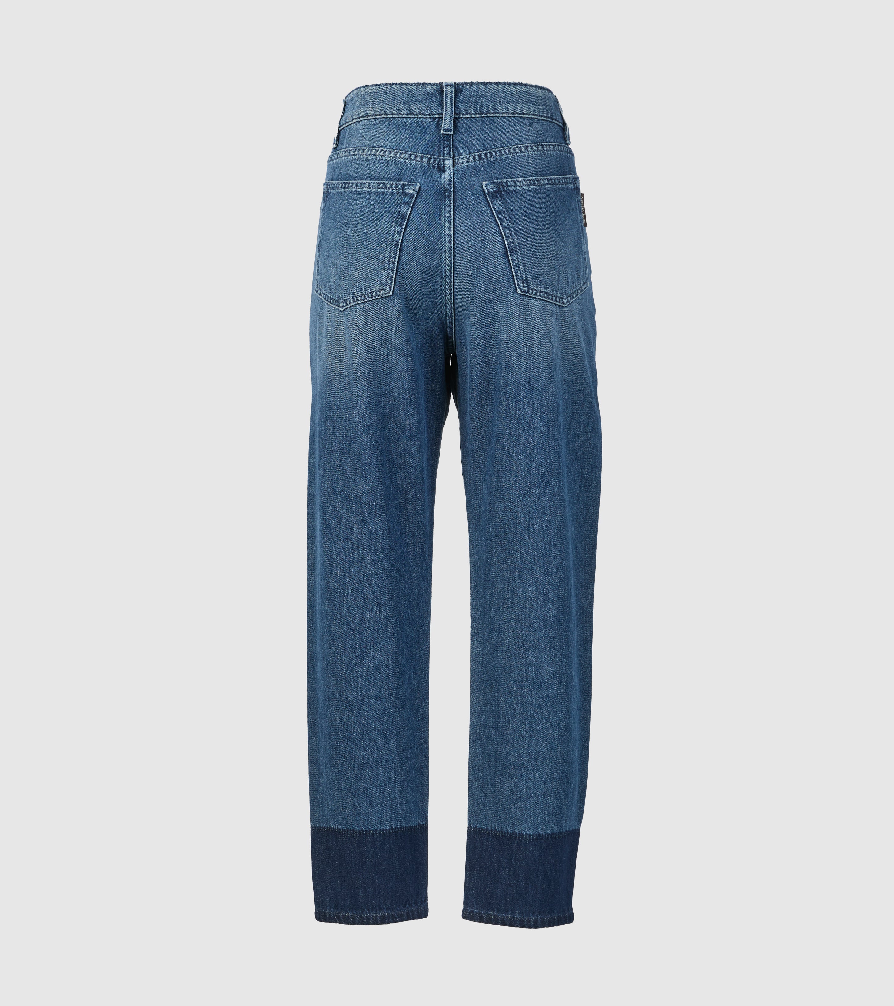 High-Waisted Jeans with Contrast Hem