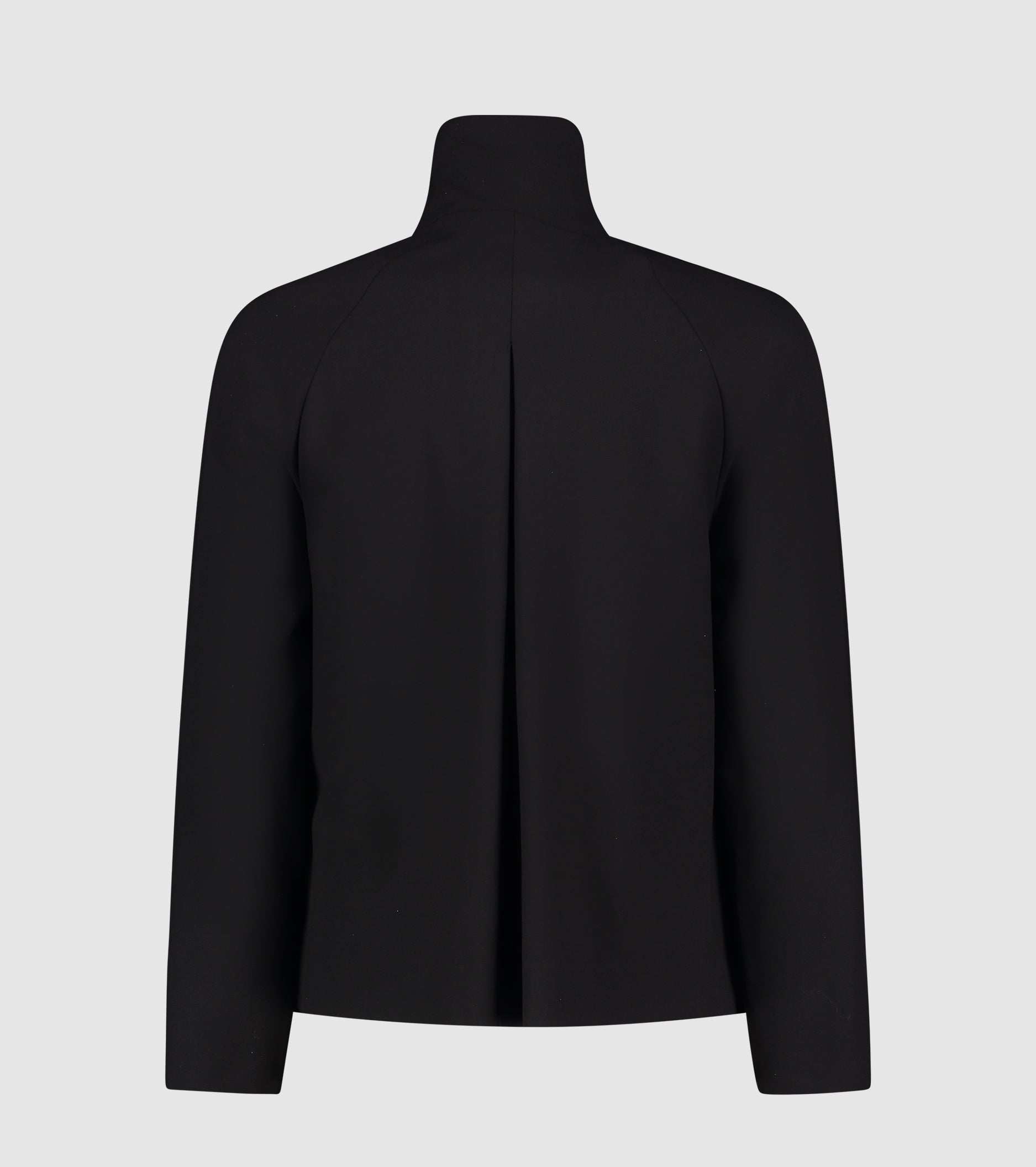 Double-breasted jacket with high collar