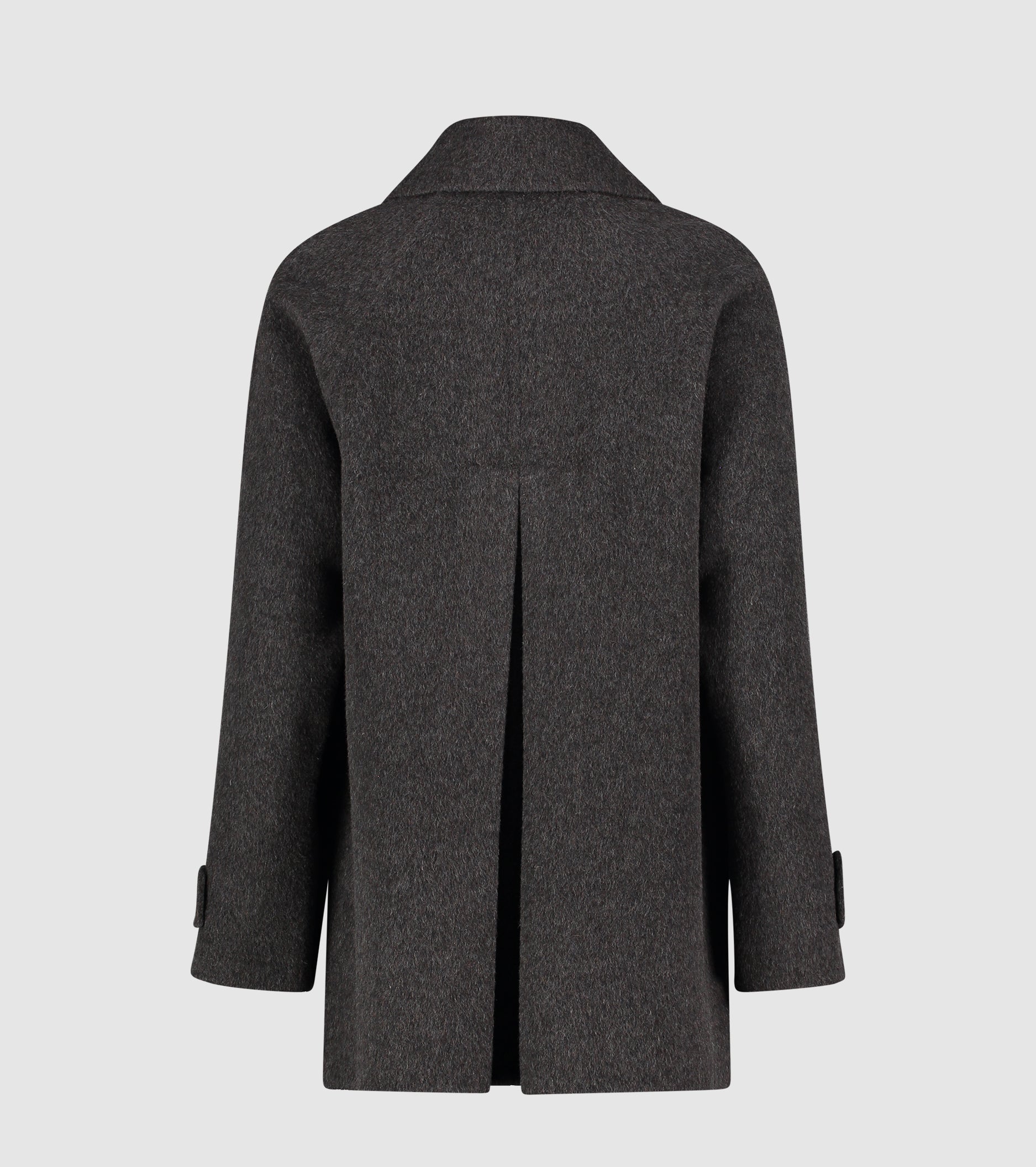 Cappotto doppiopetto in panno di lana e seta