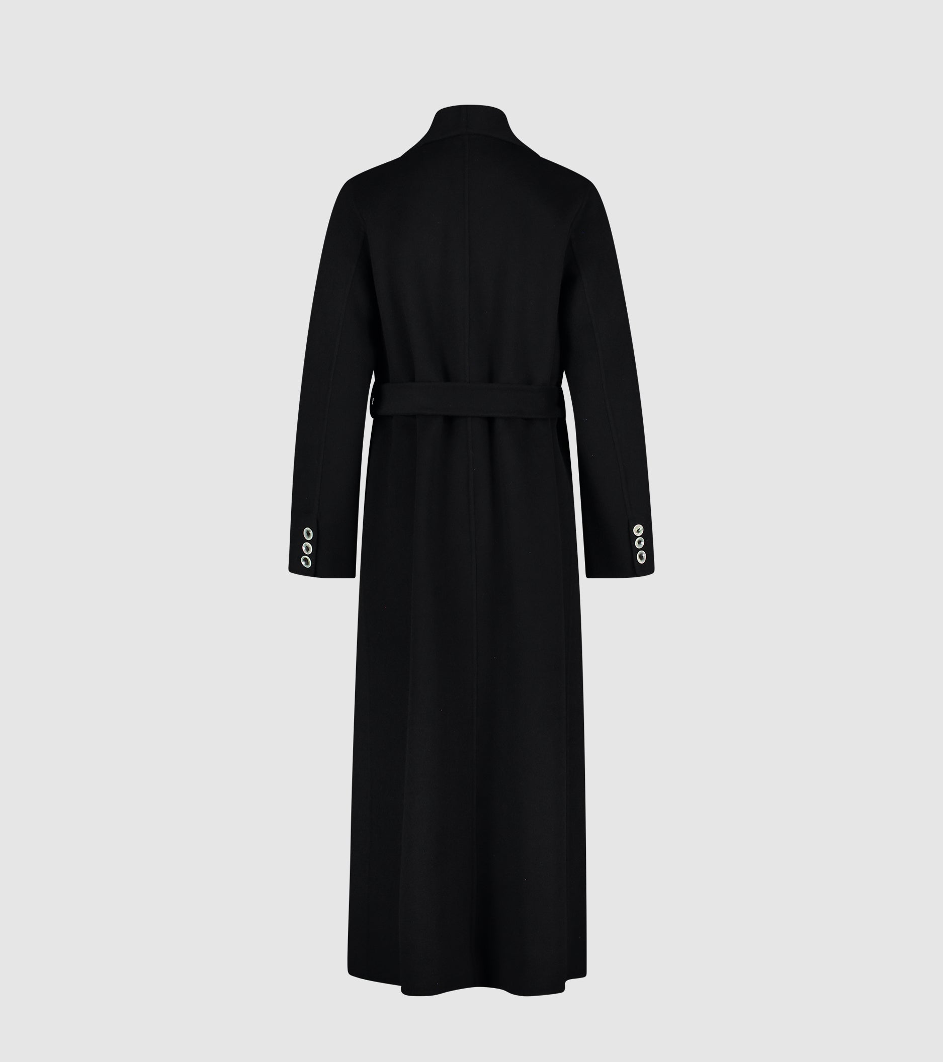 Cappotto lungo in lana con cintura