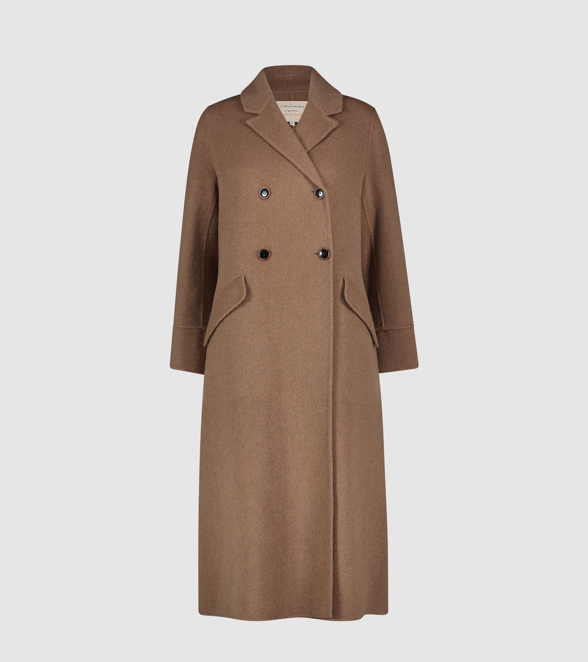 Cappotto in panno di lana e seta
