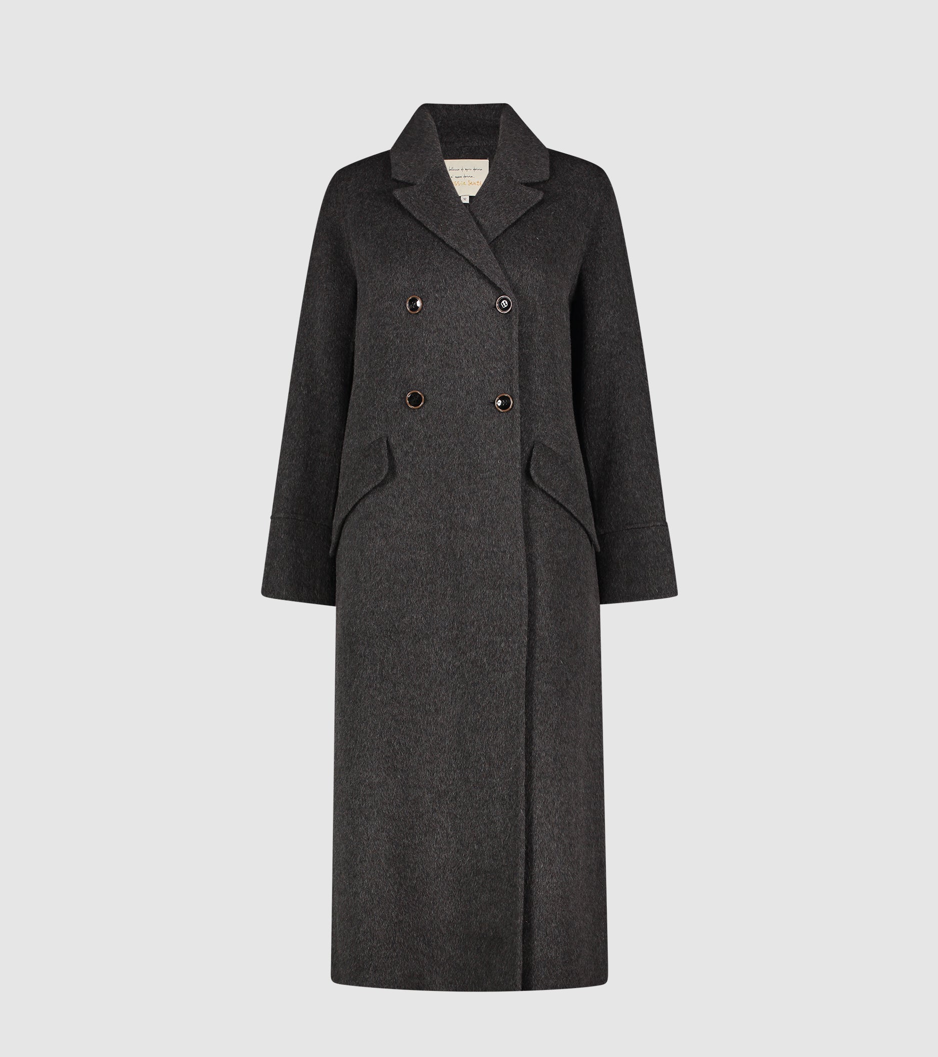 Cappotto in panno di lana e seta