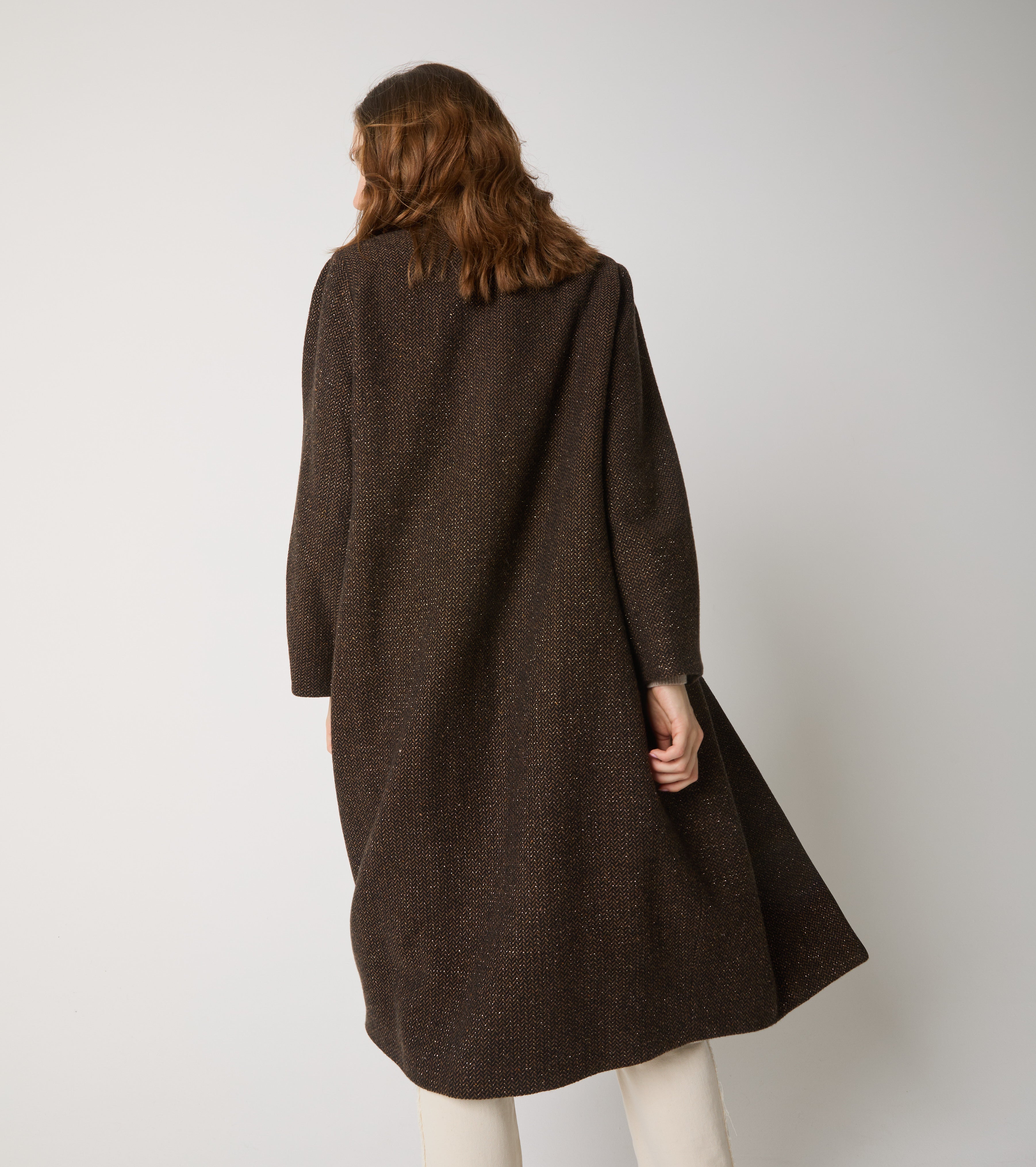 Cappotto in lana con revers
