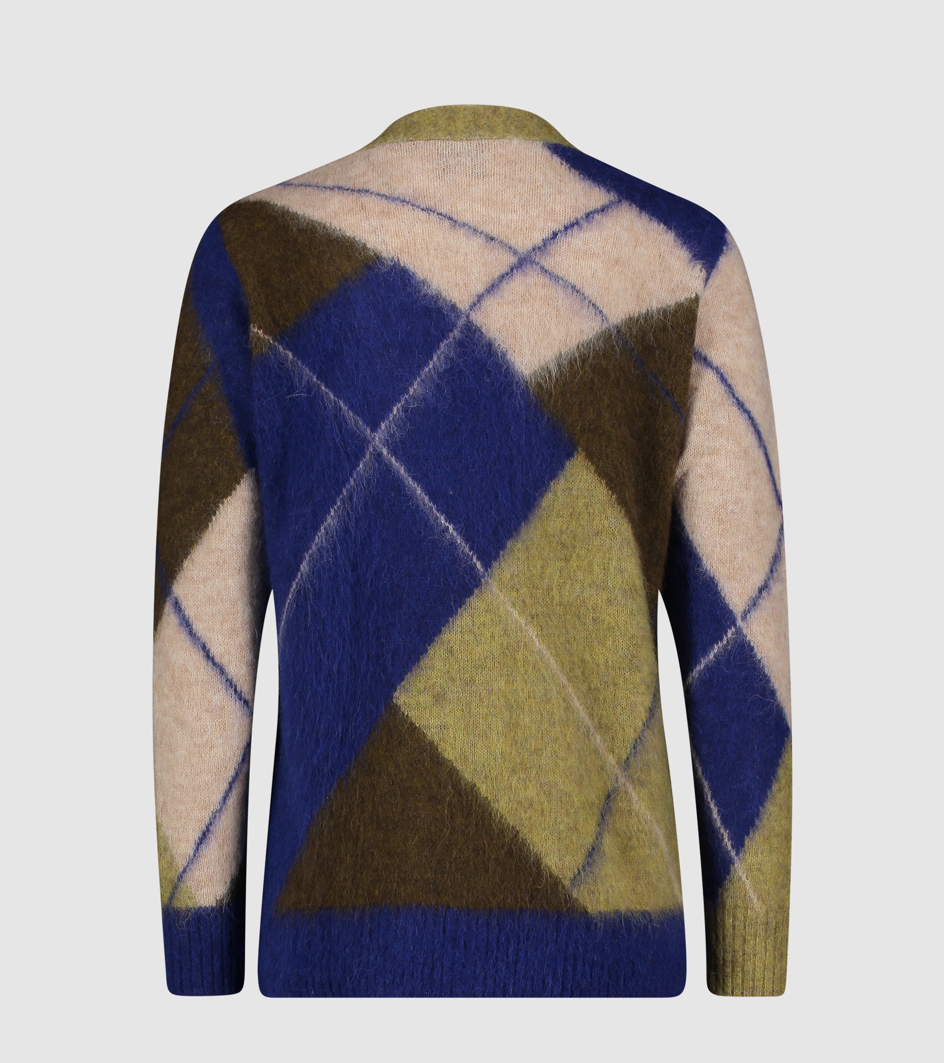Cardigan in alpaca e lana argyle