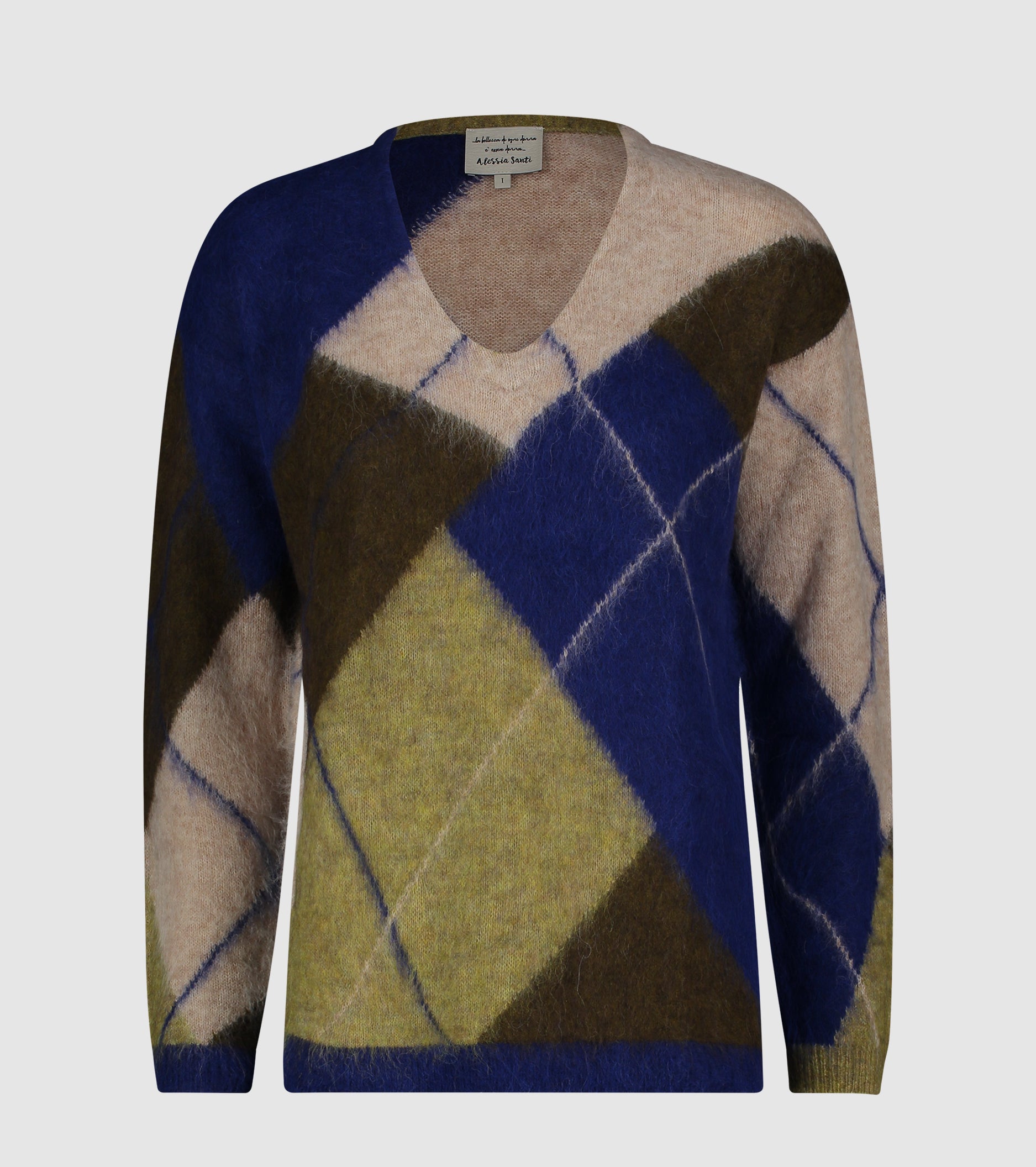 Maglia in lana e alpaca con scollo a V