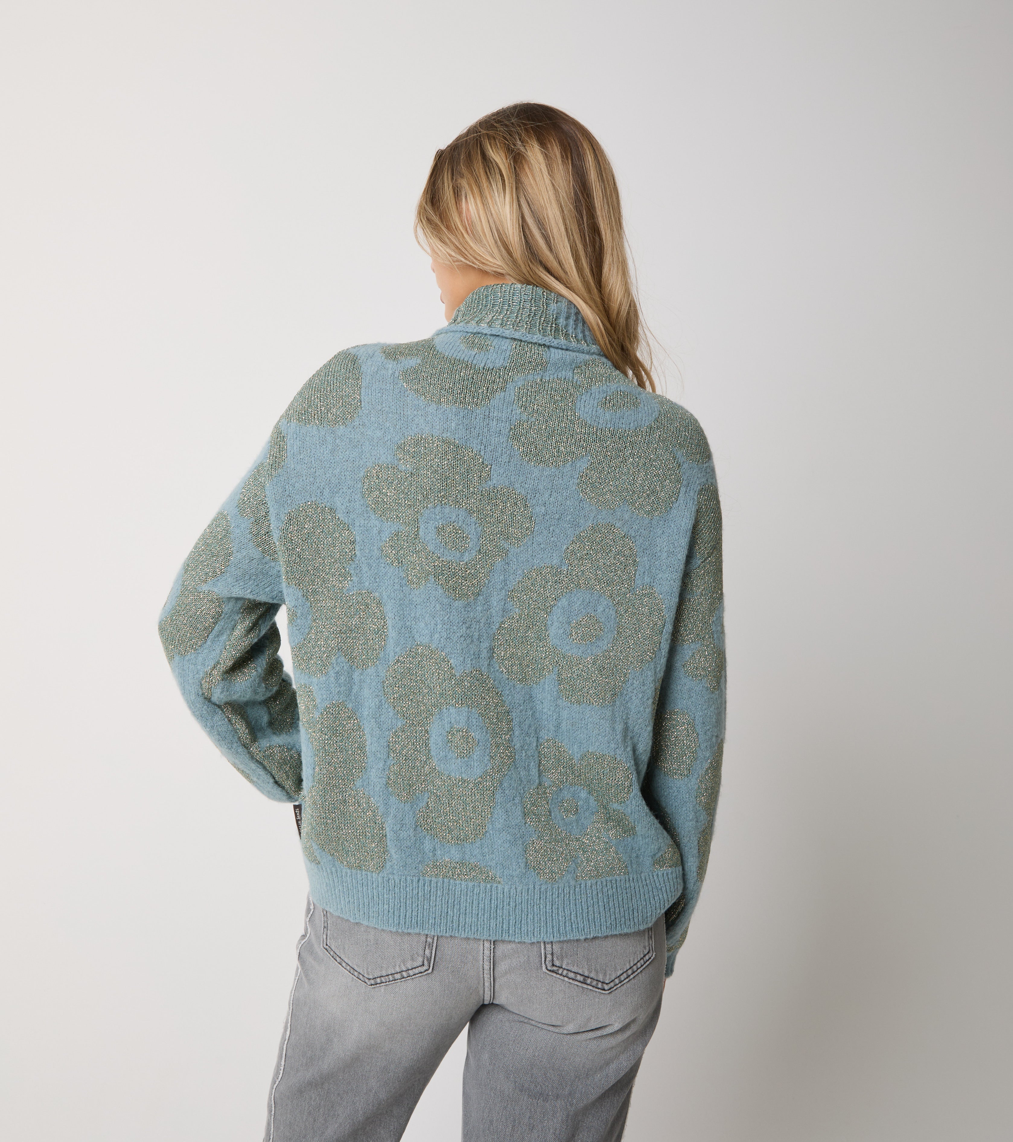 Jacquard alpaca and wool turtleneck sweater