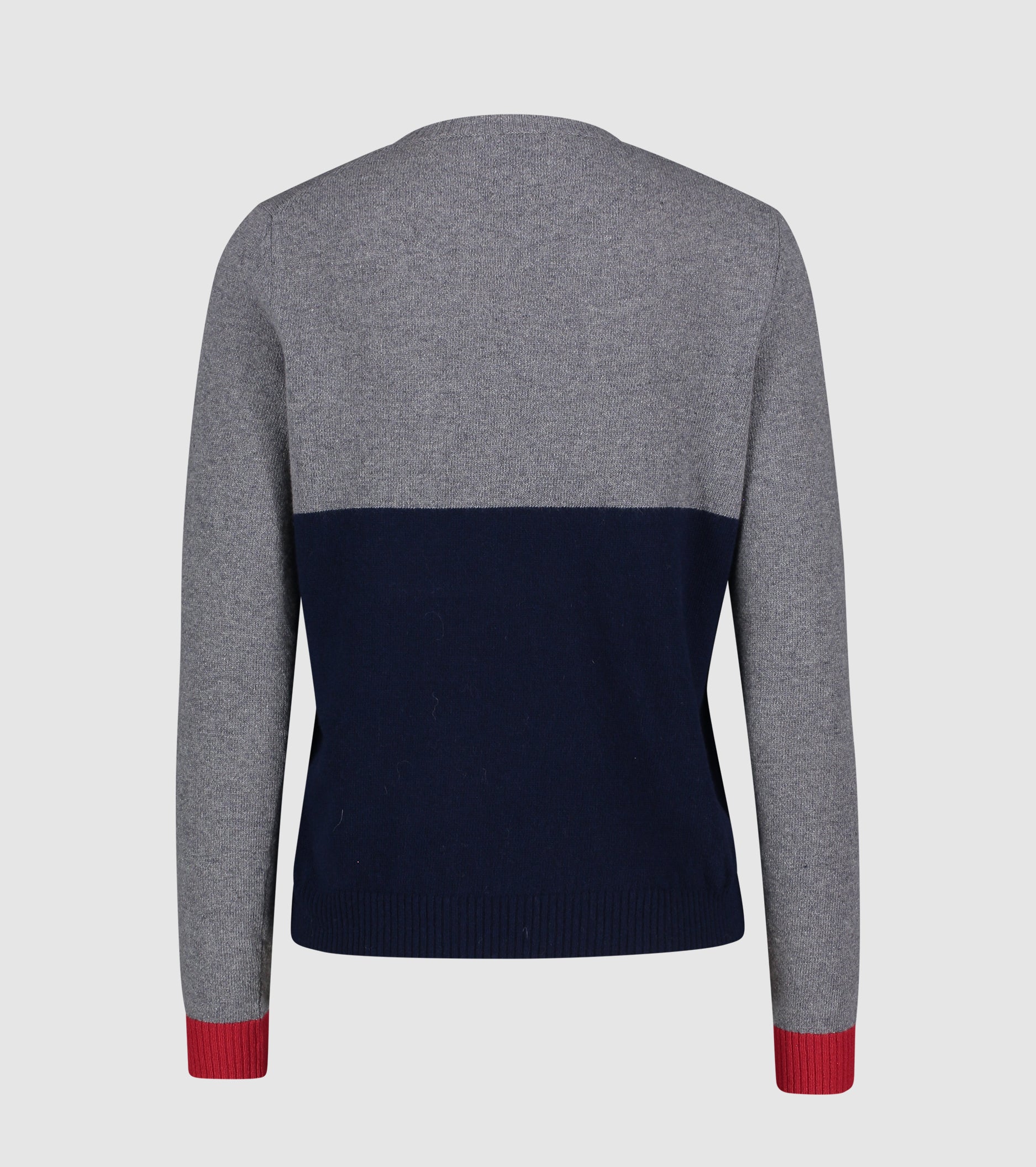 Sweater med rund hals i uld og kashmir med bogstaver