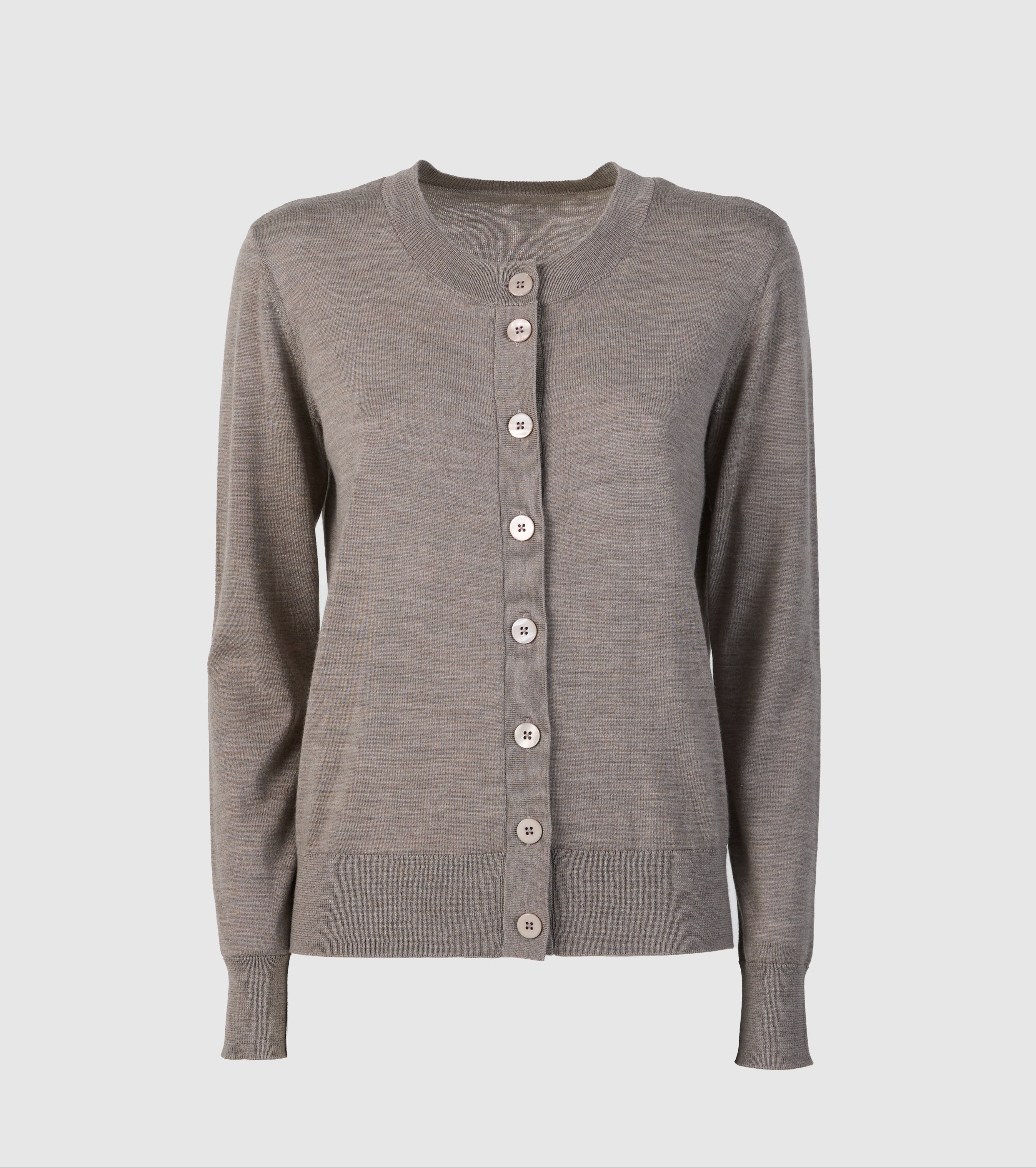 Cardigan girocollo in lana