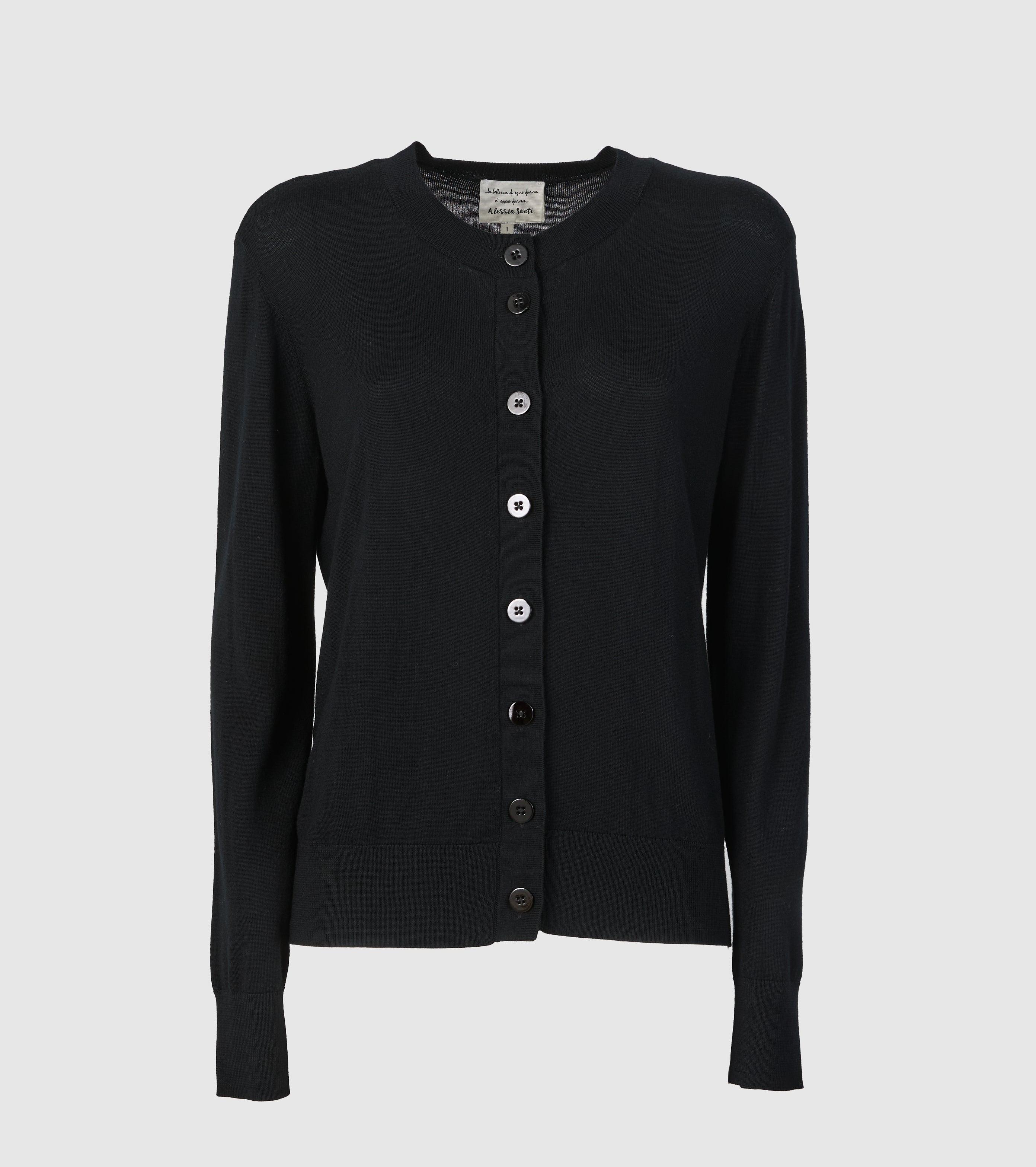 Cardigan girocollo in lana