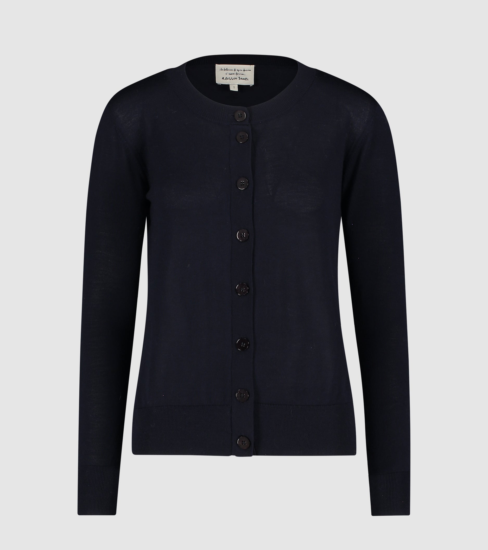 Cardigan girocollo in lana