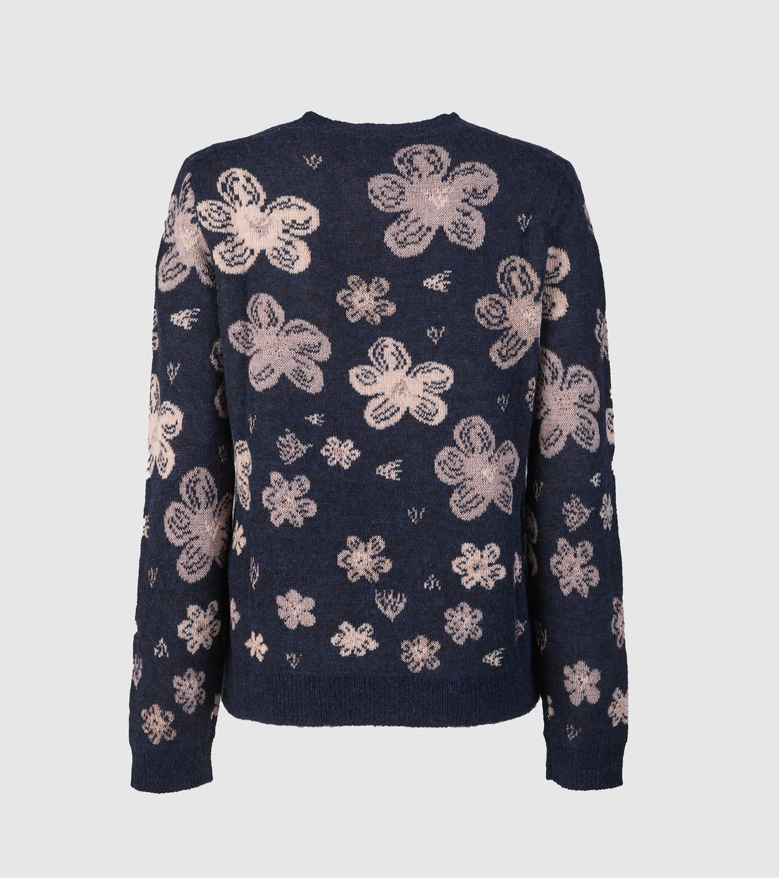 Jacquard alpaca and wool crewneck sweater
