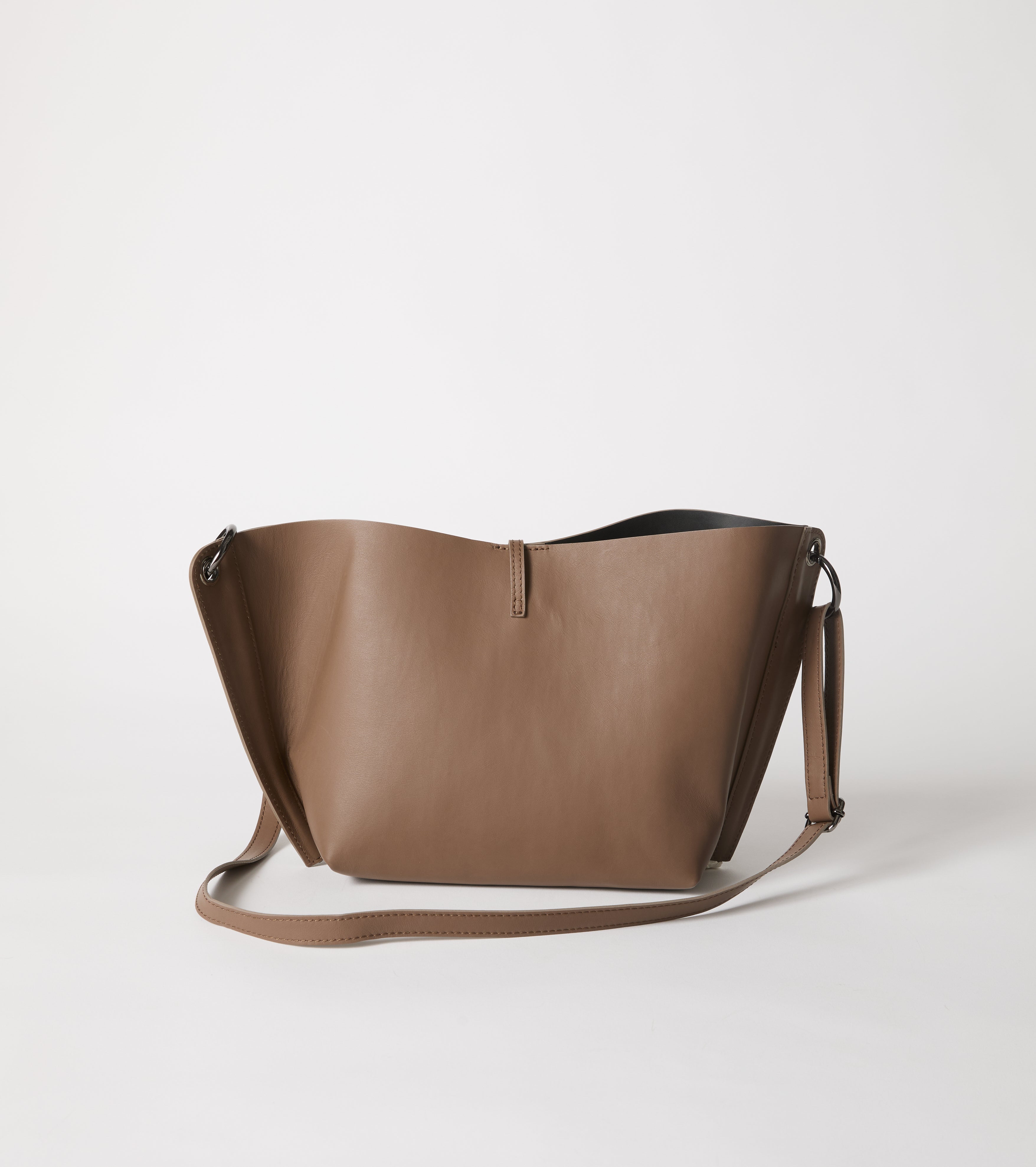 Borsa a spalla in pelle con lettering