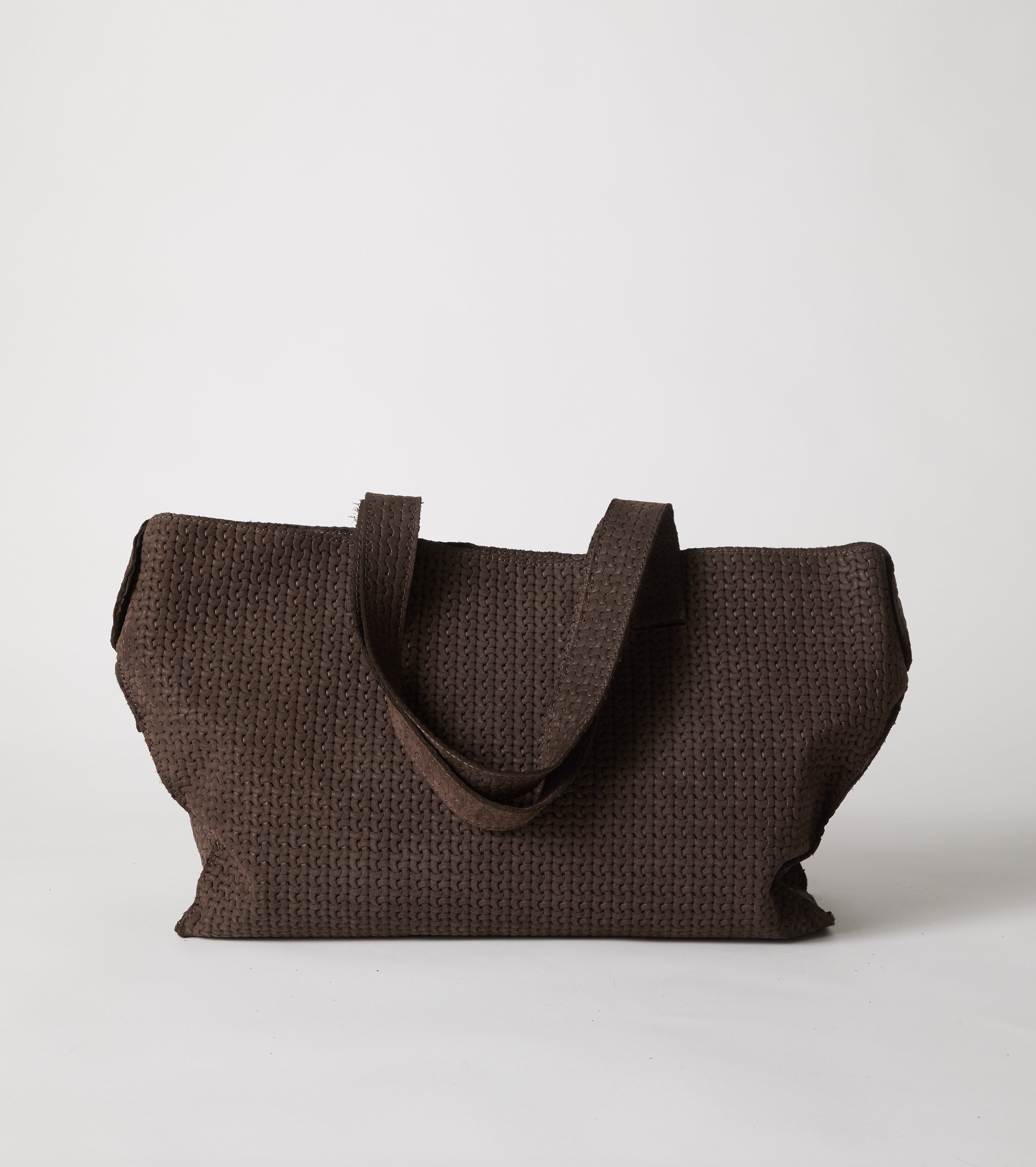Borsa shopping in pelle con logo