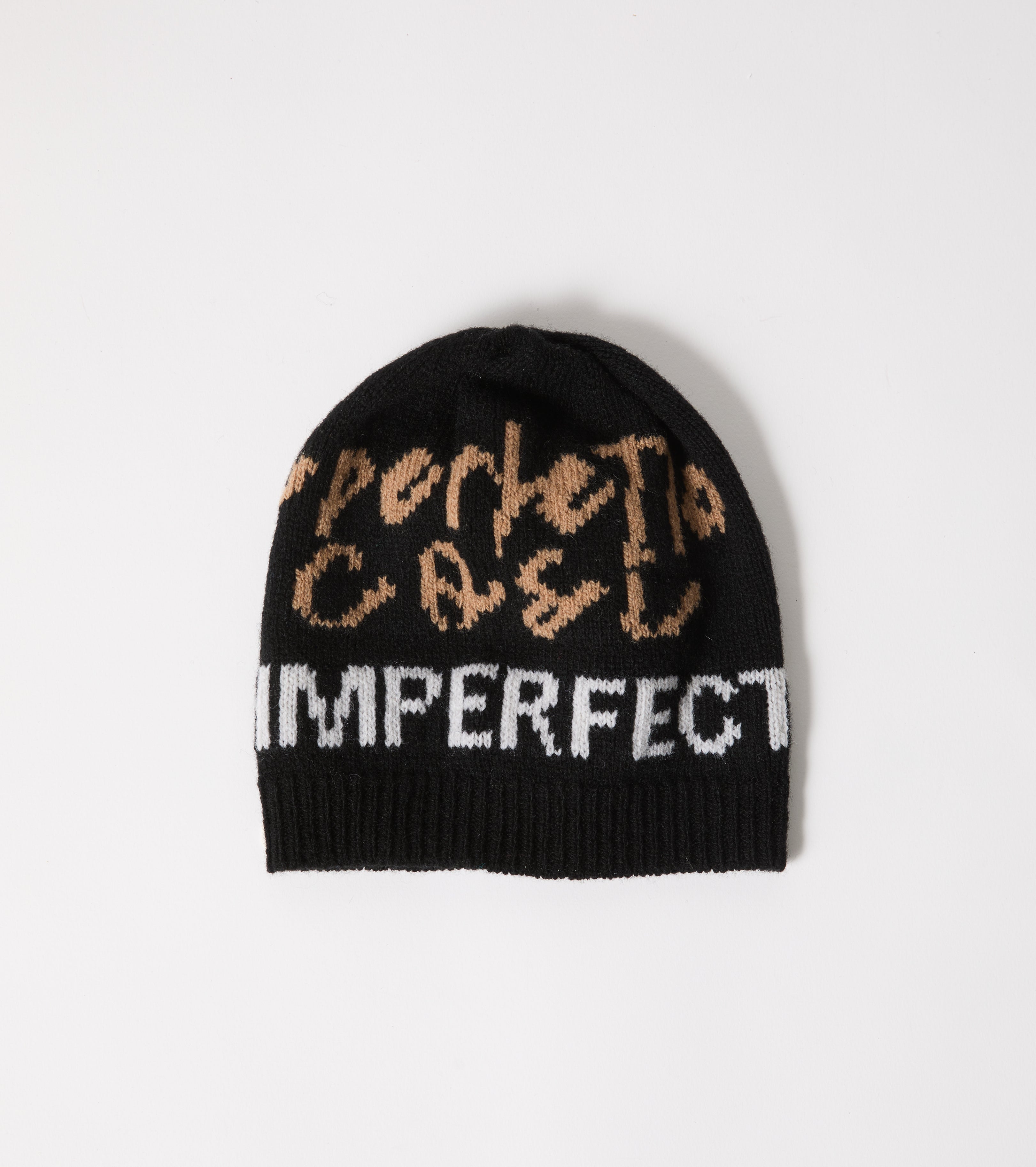 Berretto beanie in lana con lettering