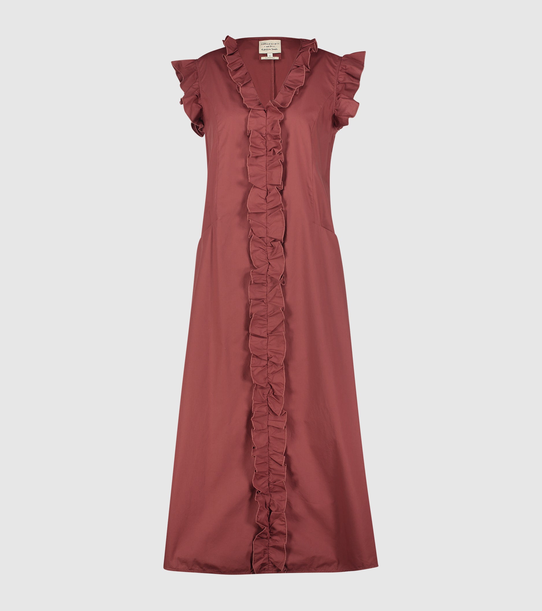 Poplin dress with marmalade ruffles