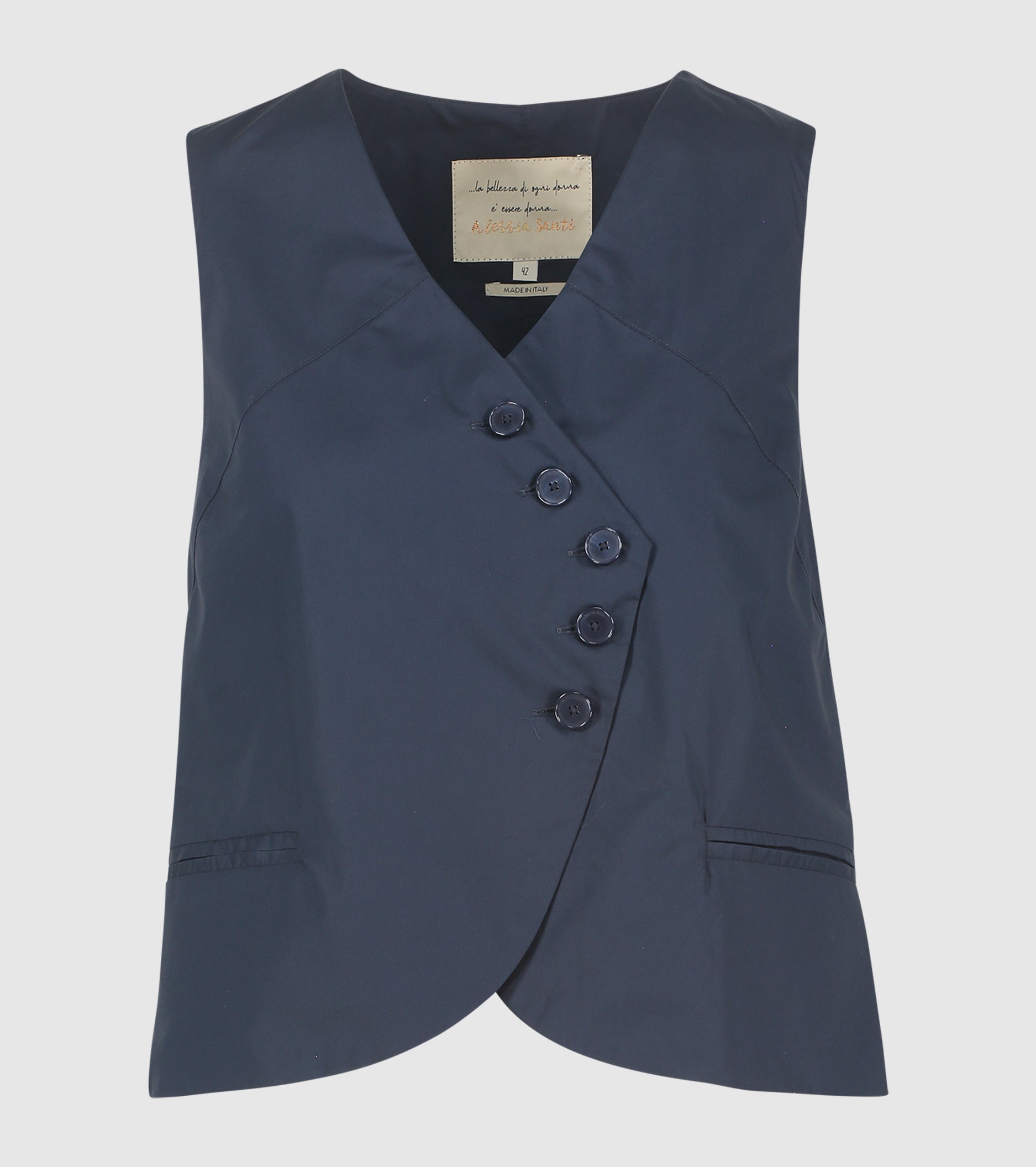Gilet doppiopetto con tasche blu