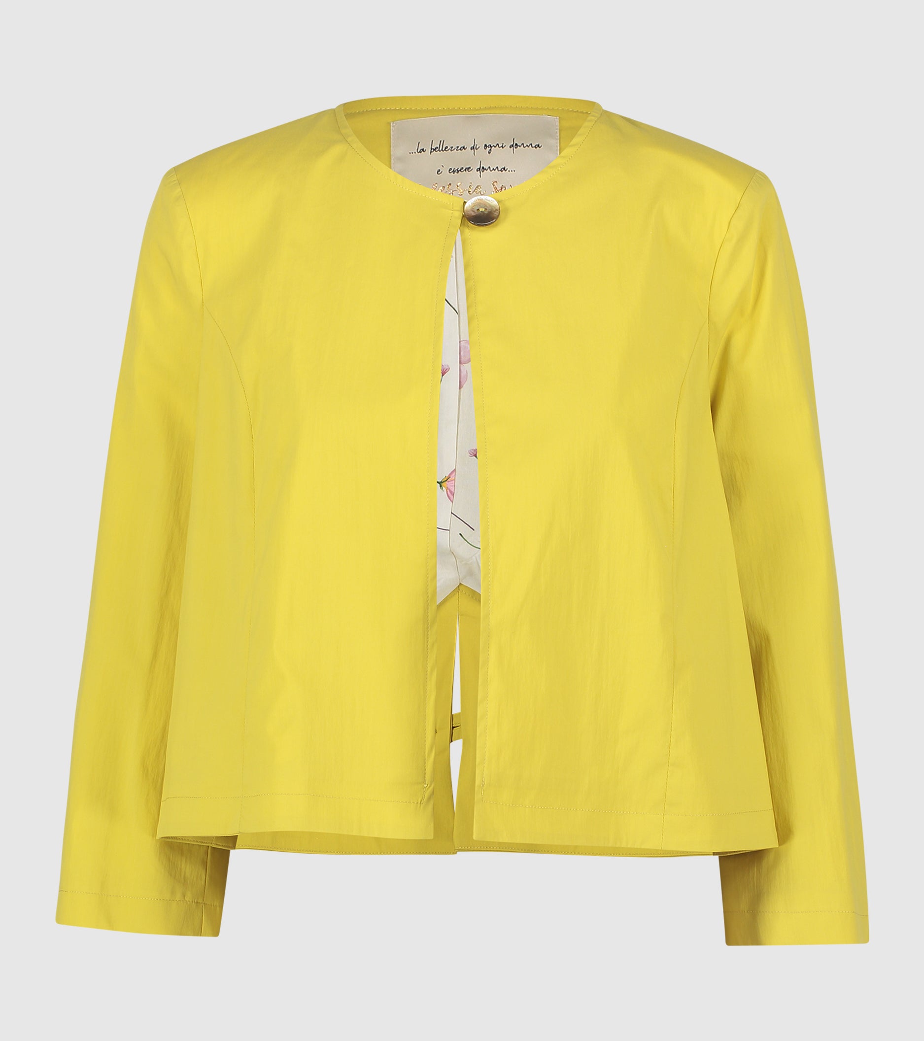 Cropped jacket with three-quarter oil sleeves