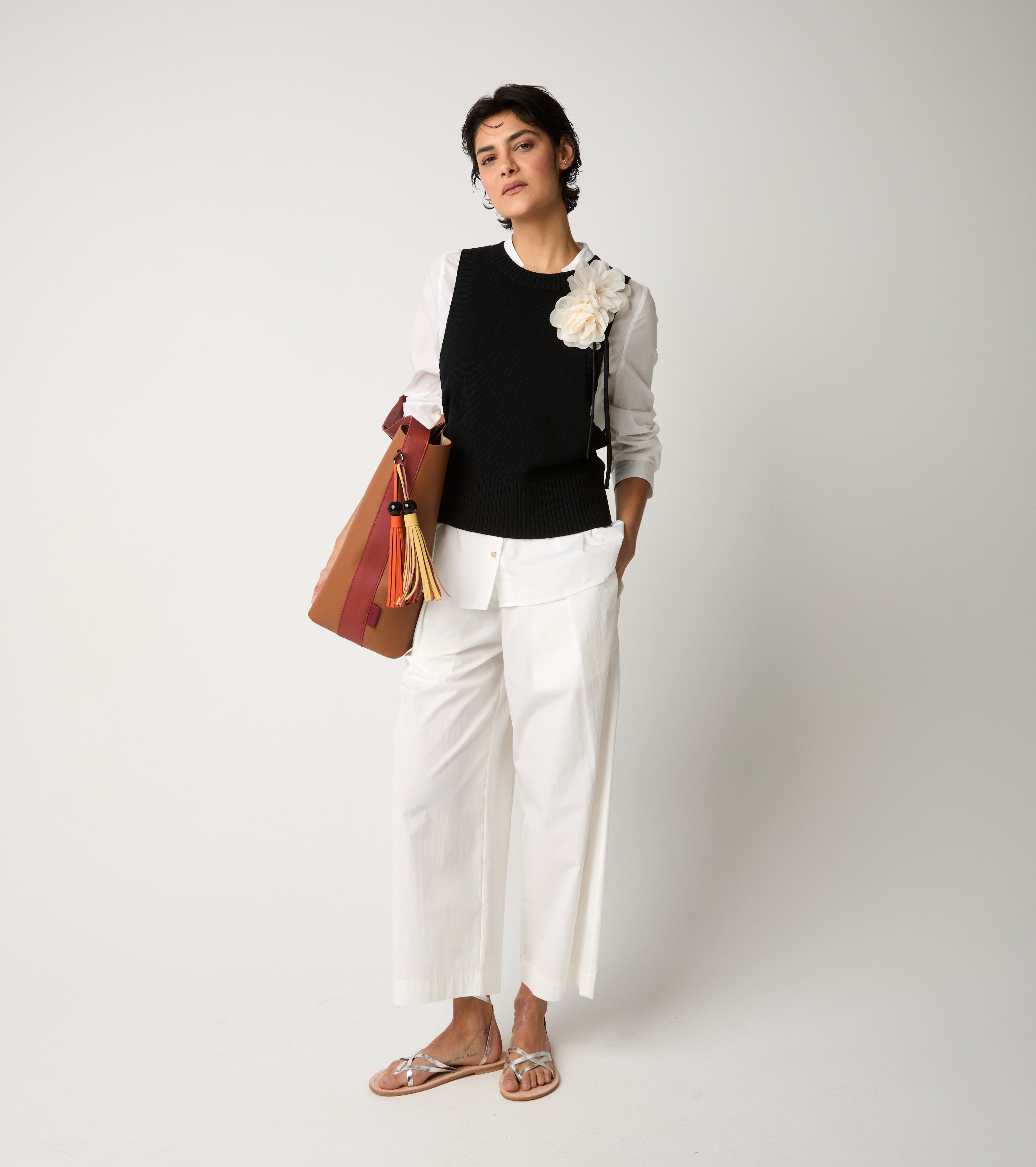 Camicia con taschino bianco