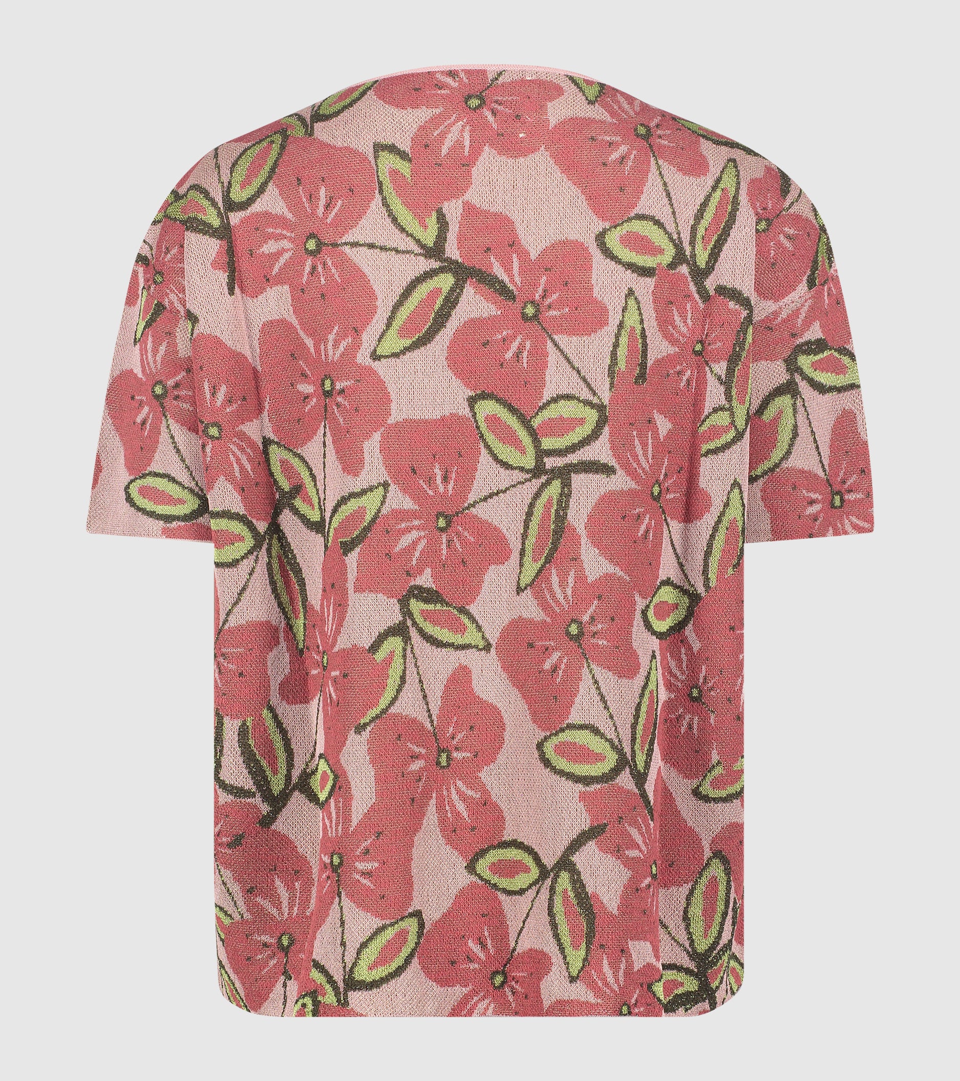 T-shirt jacquard con scollo a barca ombretto