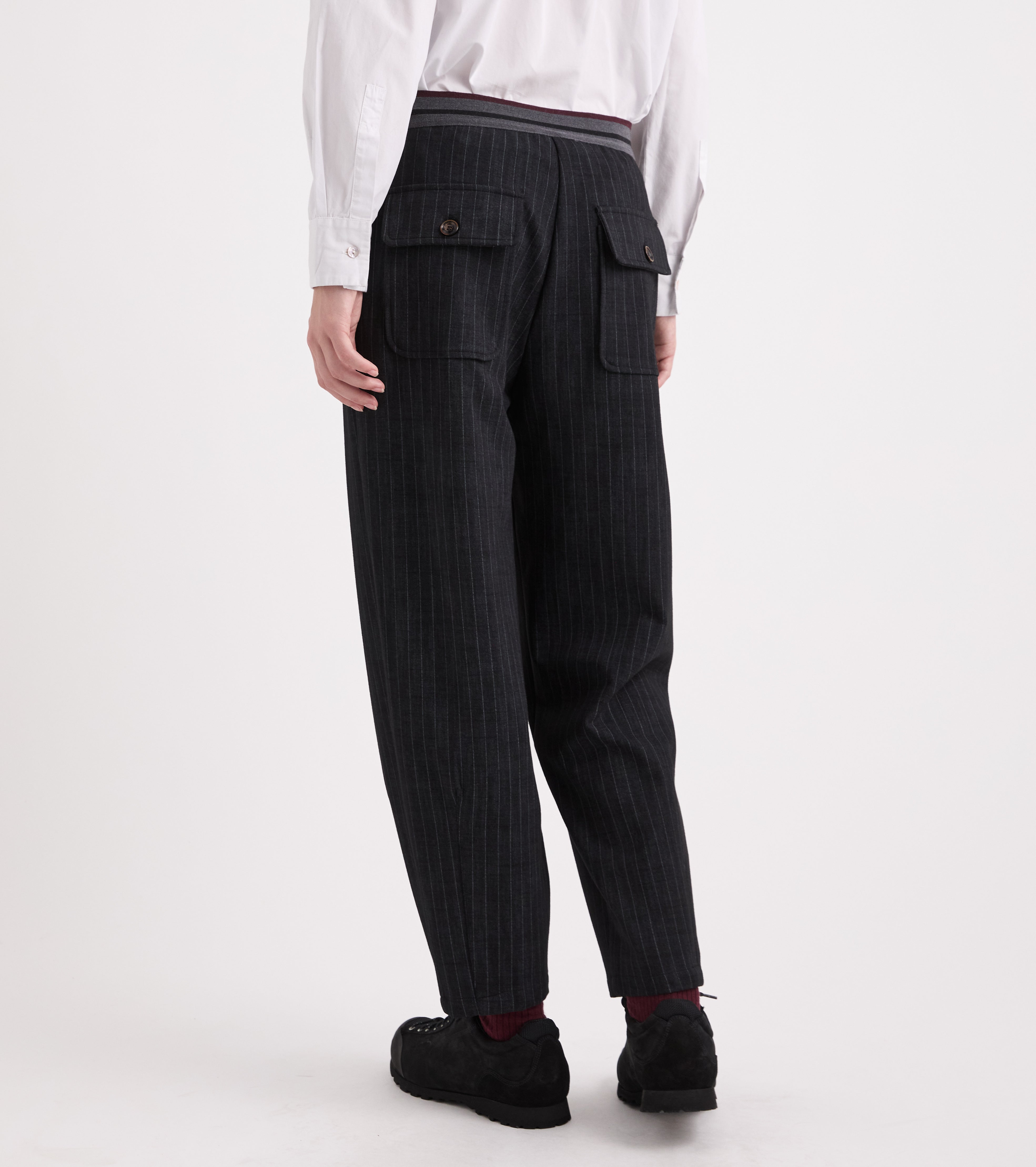 Pantaloni cropped con fascia elastica blue