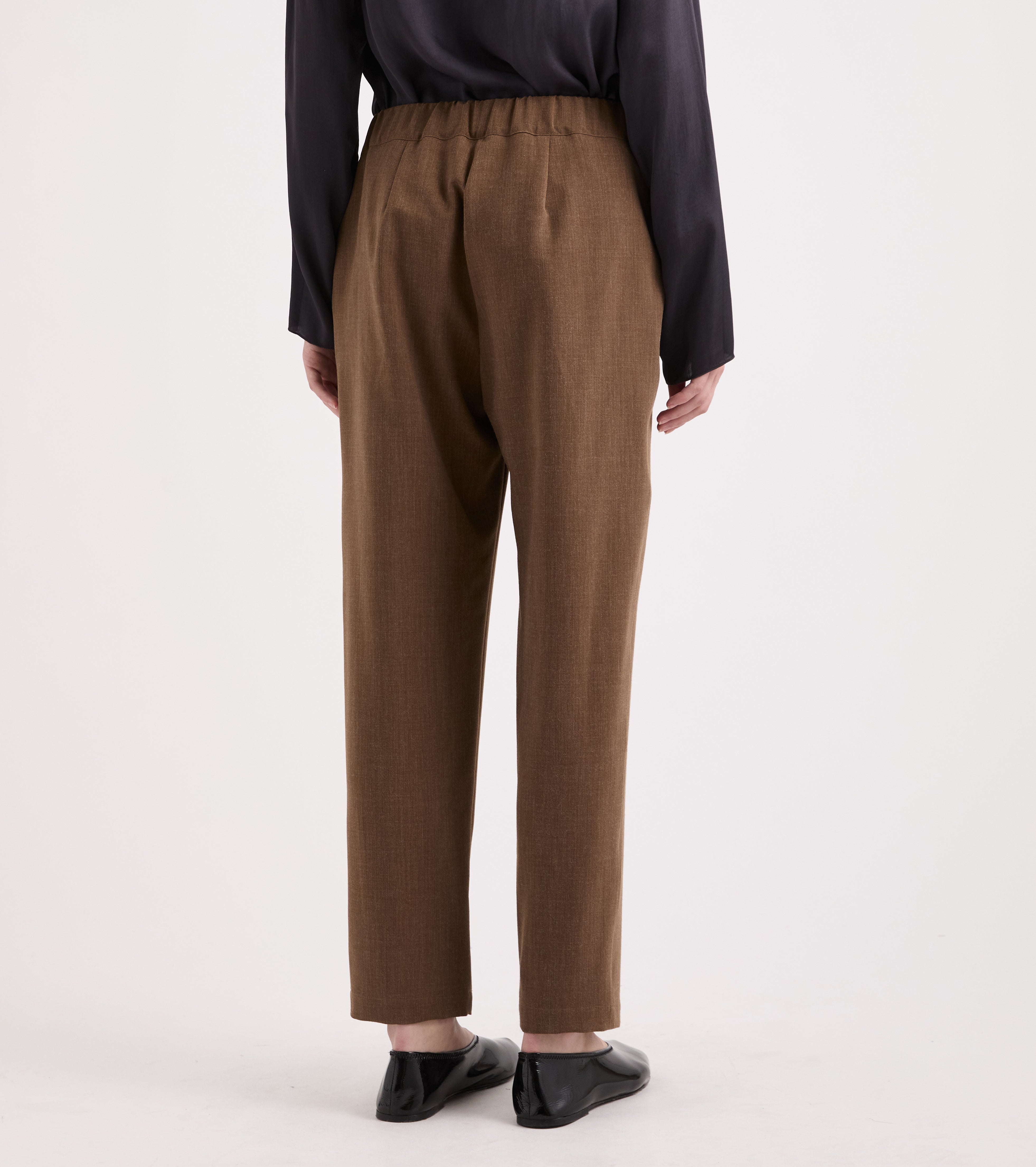 Pantaloni cropped con elastico in vita multicolor