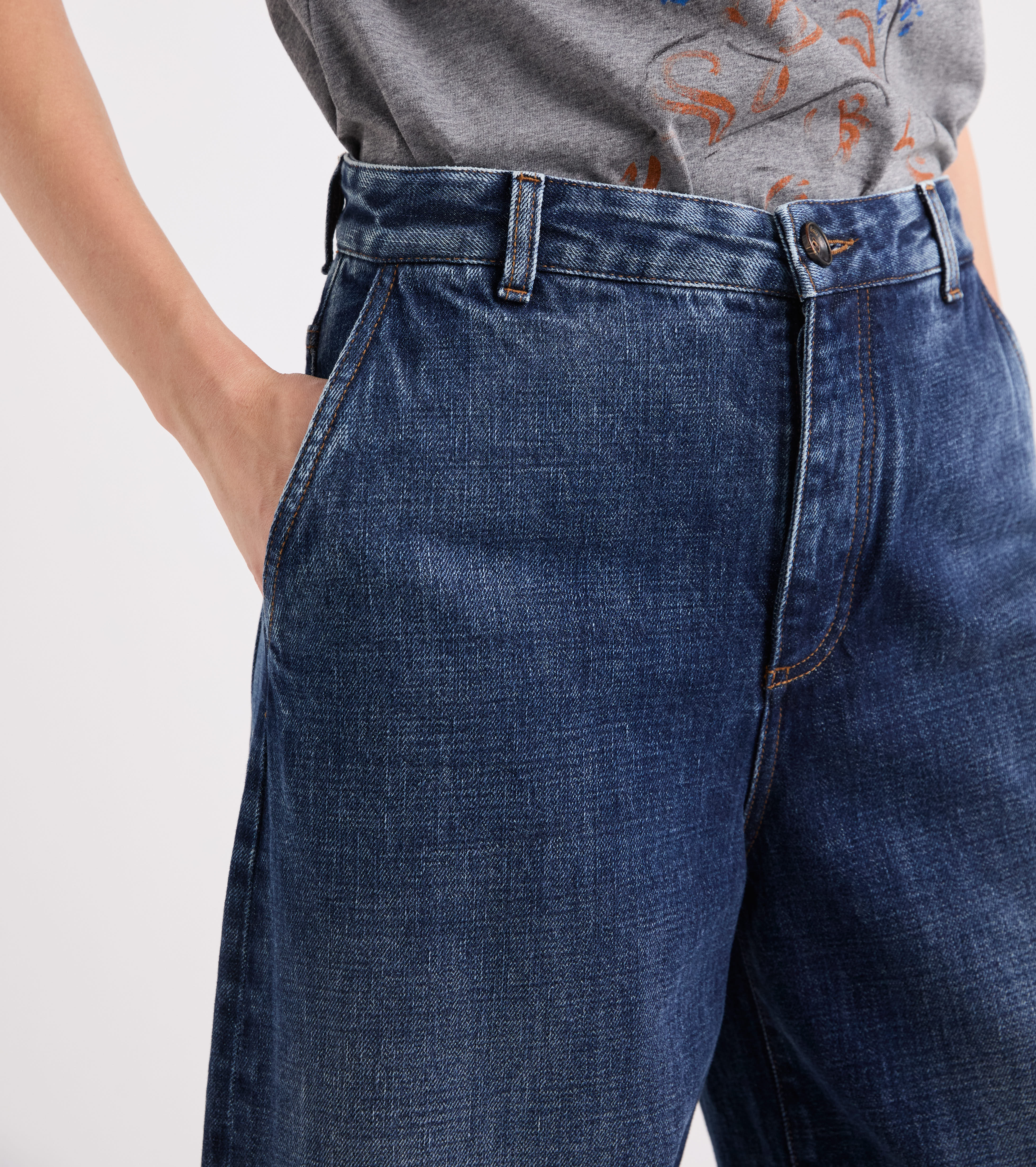 Jeans in cotone effetto used nero