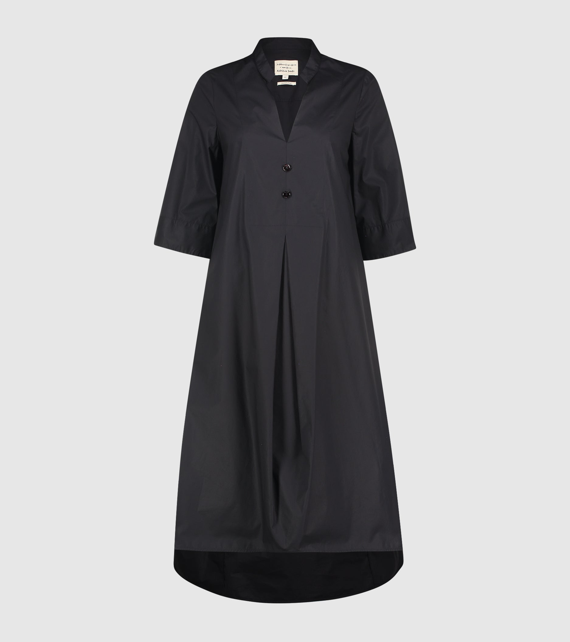 Abito in cotone con scollo a V nero