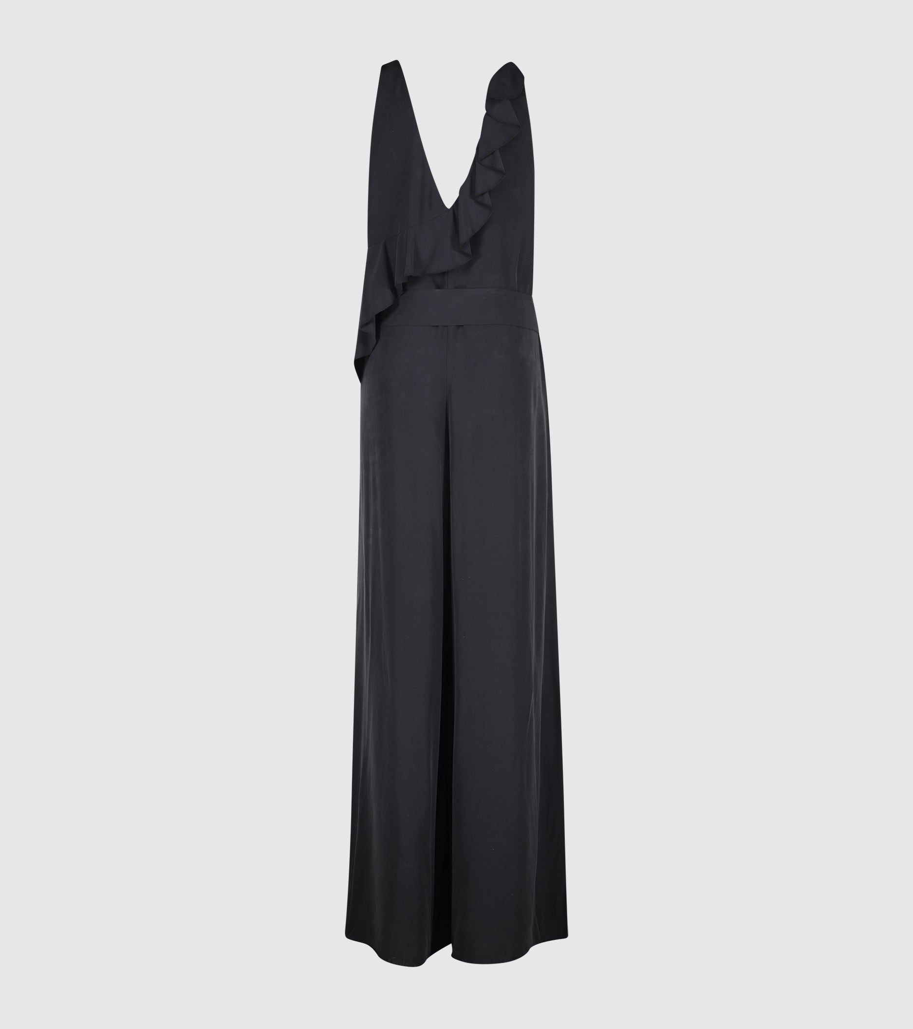 Blackboard jumpsuit with belt and ruffles