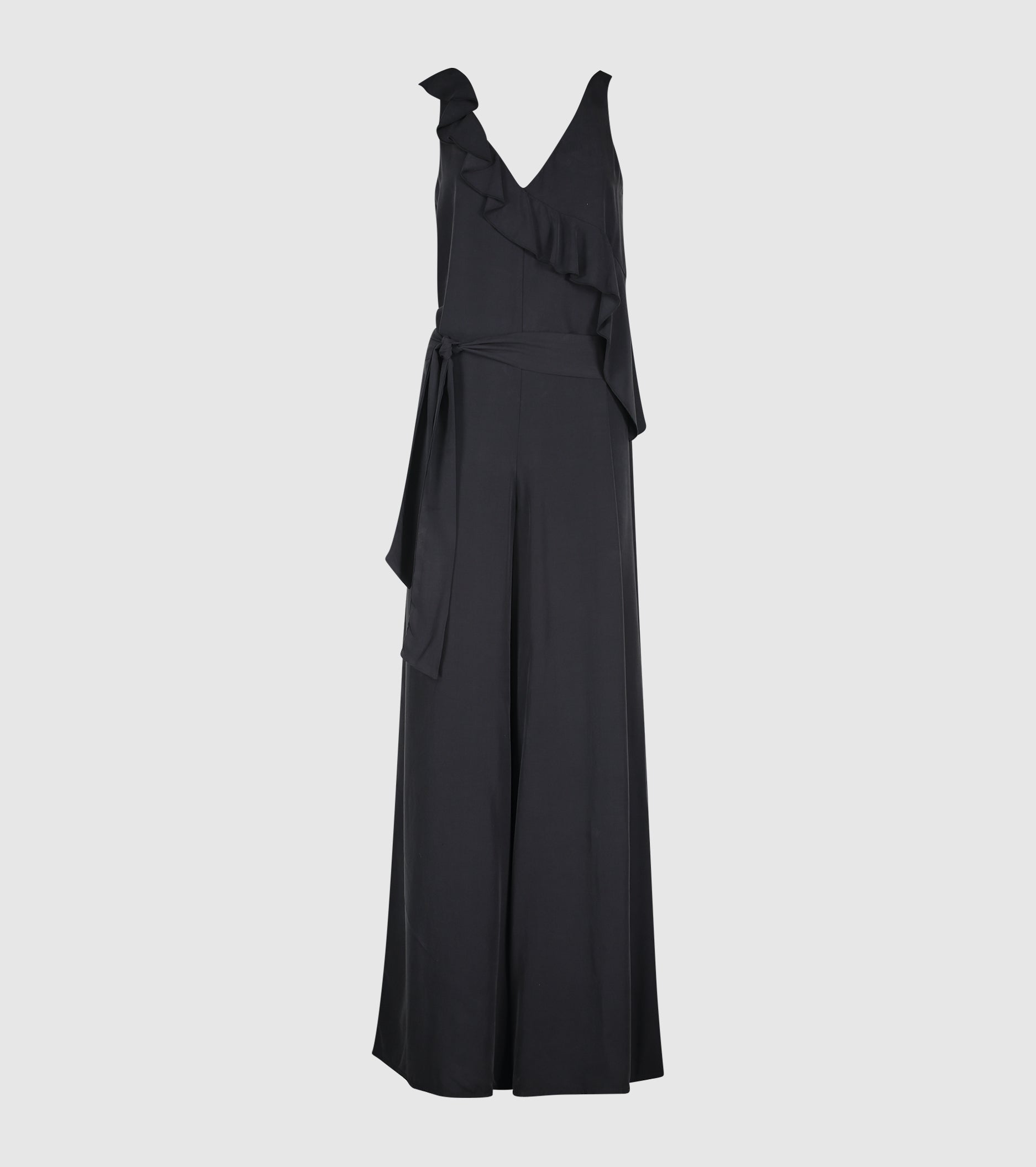Blackboard jumpsuit with belt and ruffles
