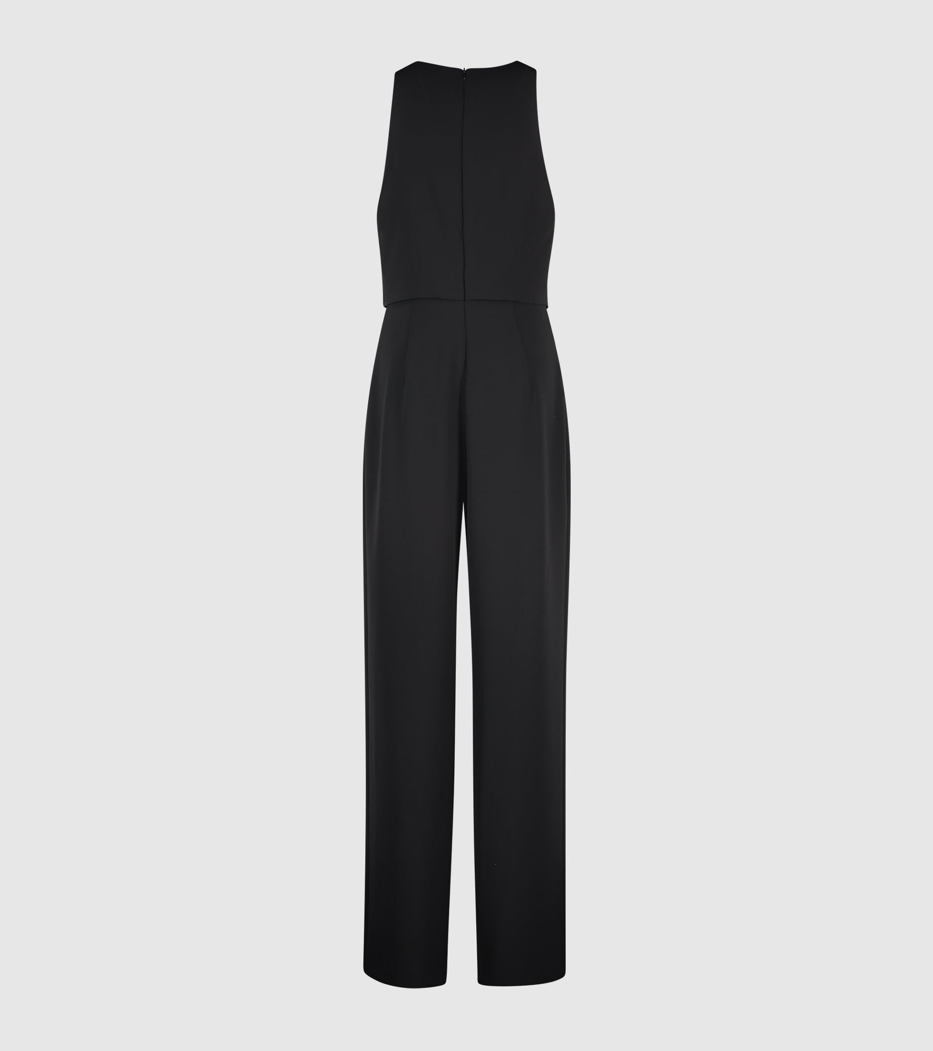 Tuta stretch con scollo rotondo nero