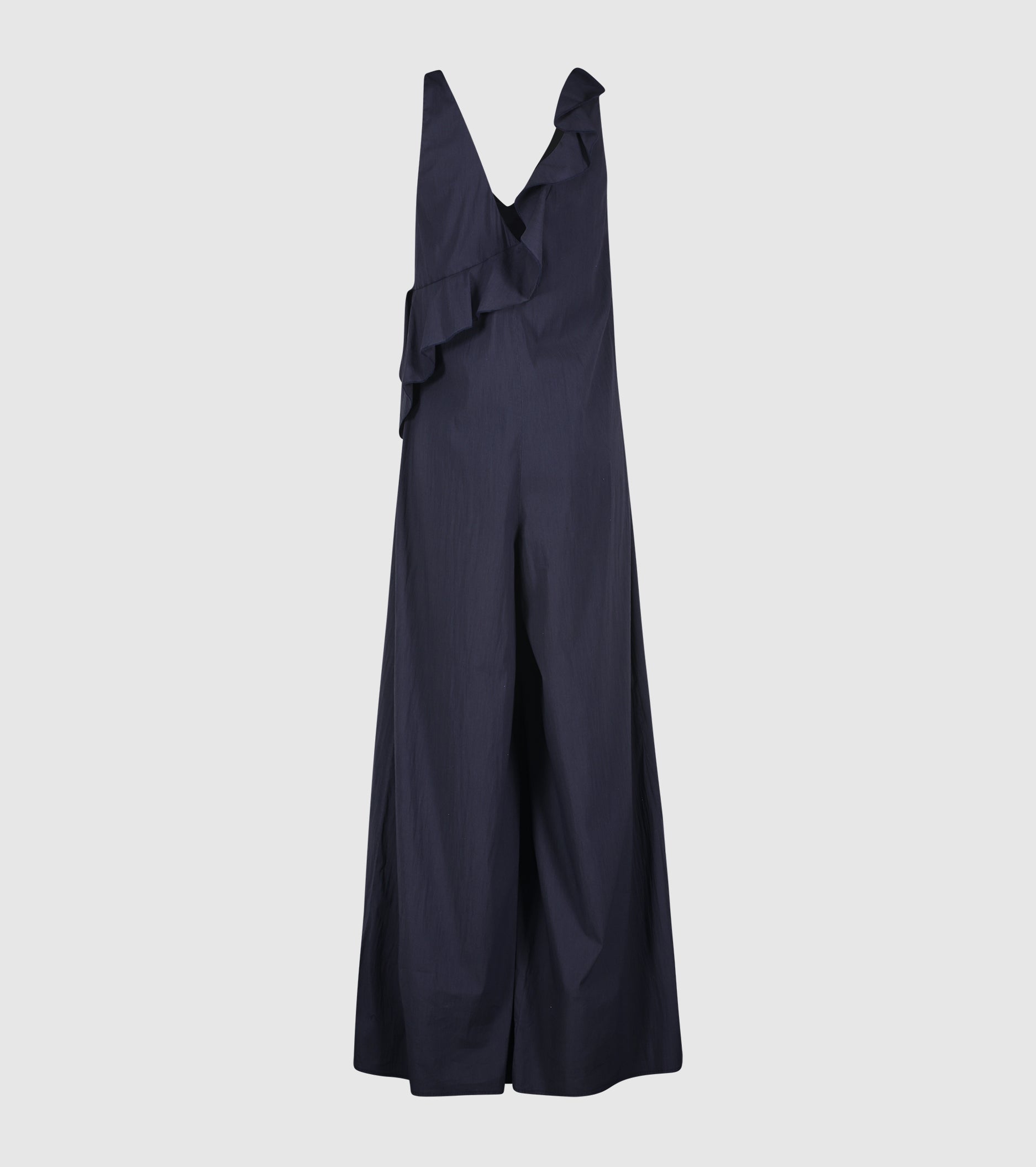 Overalls with ruffles and blue belt
