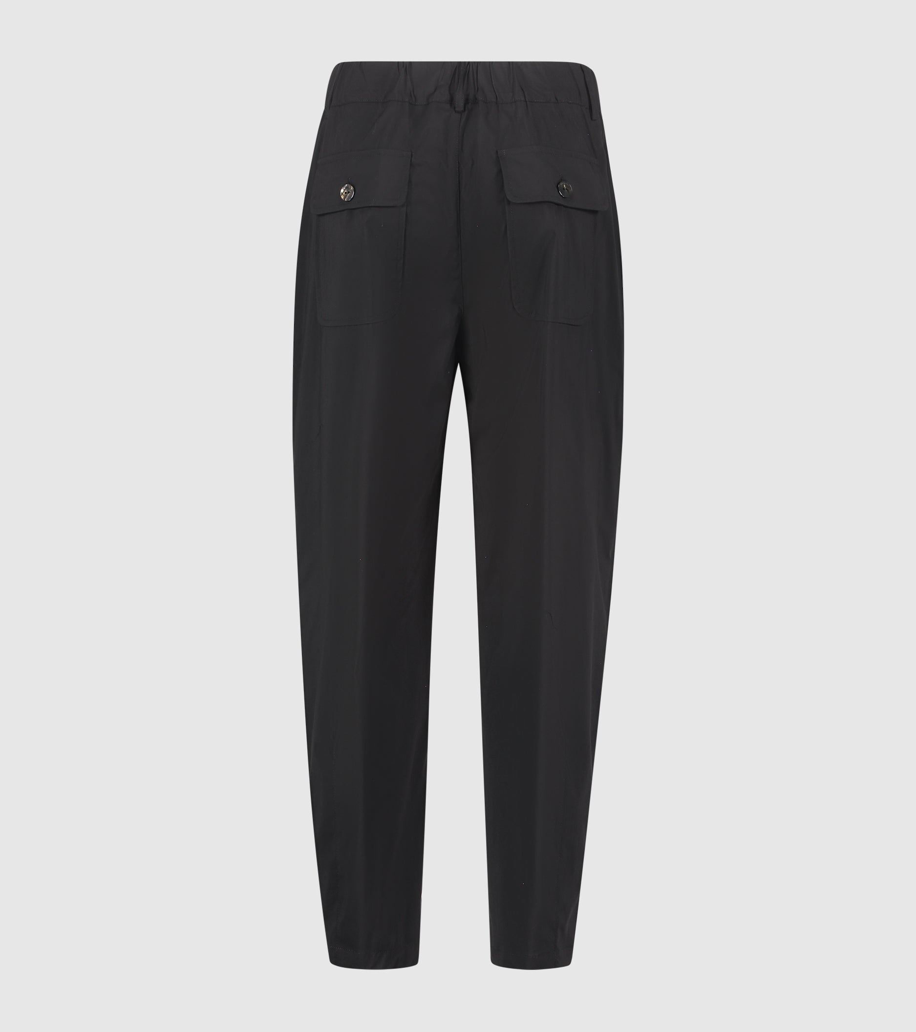 Pantaloni cropped in cotone stretch nero