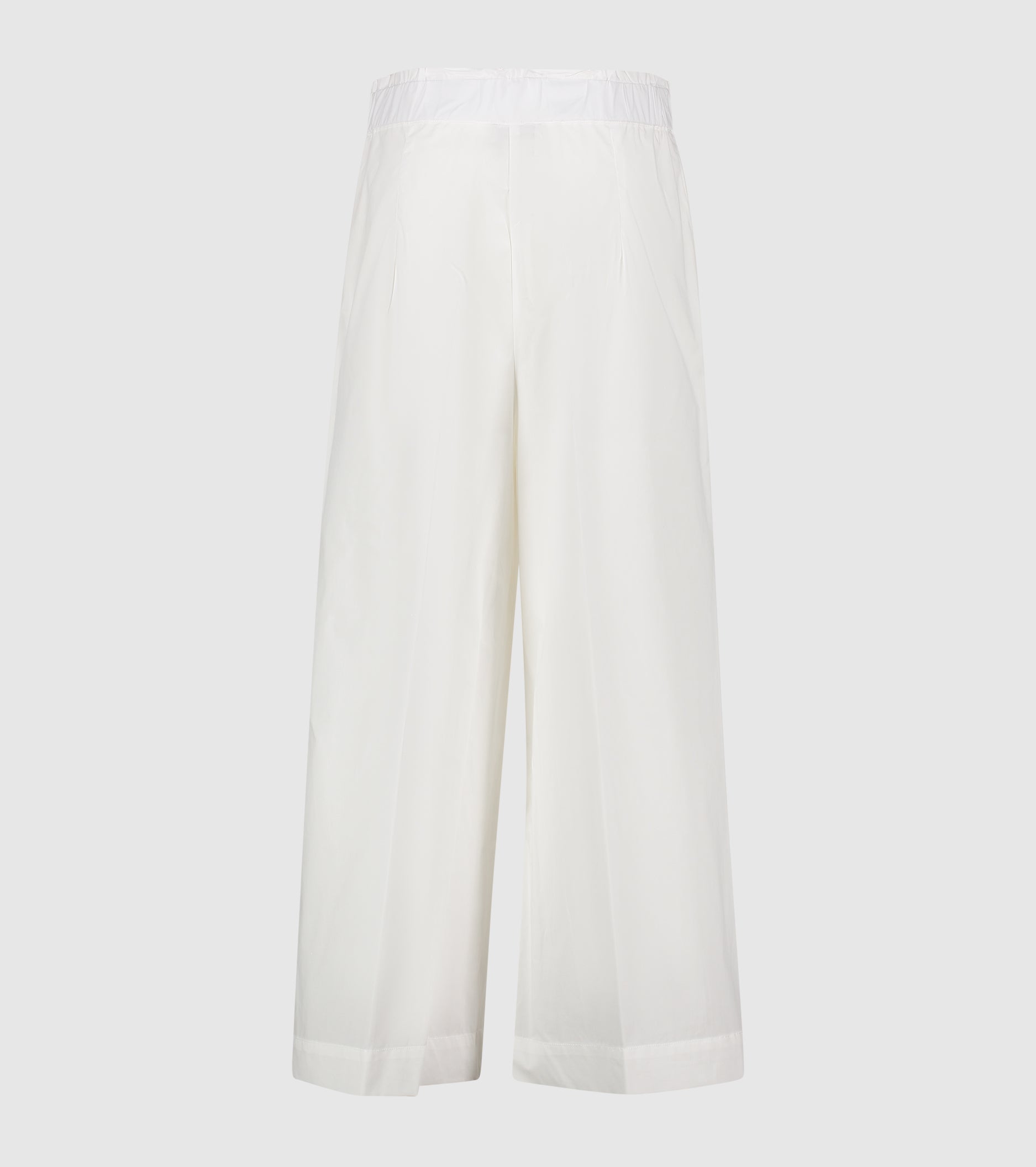 Pantaloni cropped in cotone burro