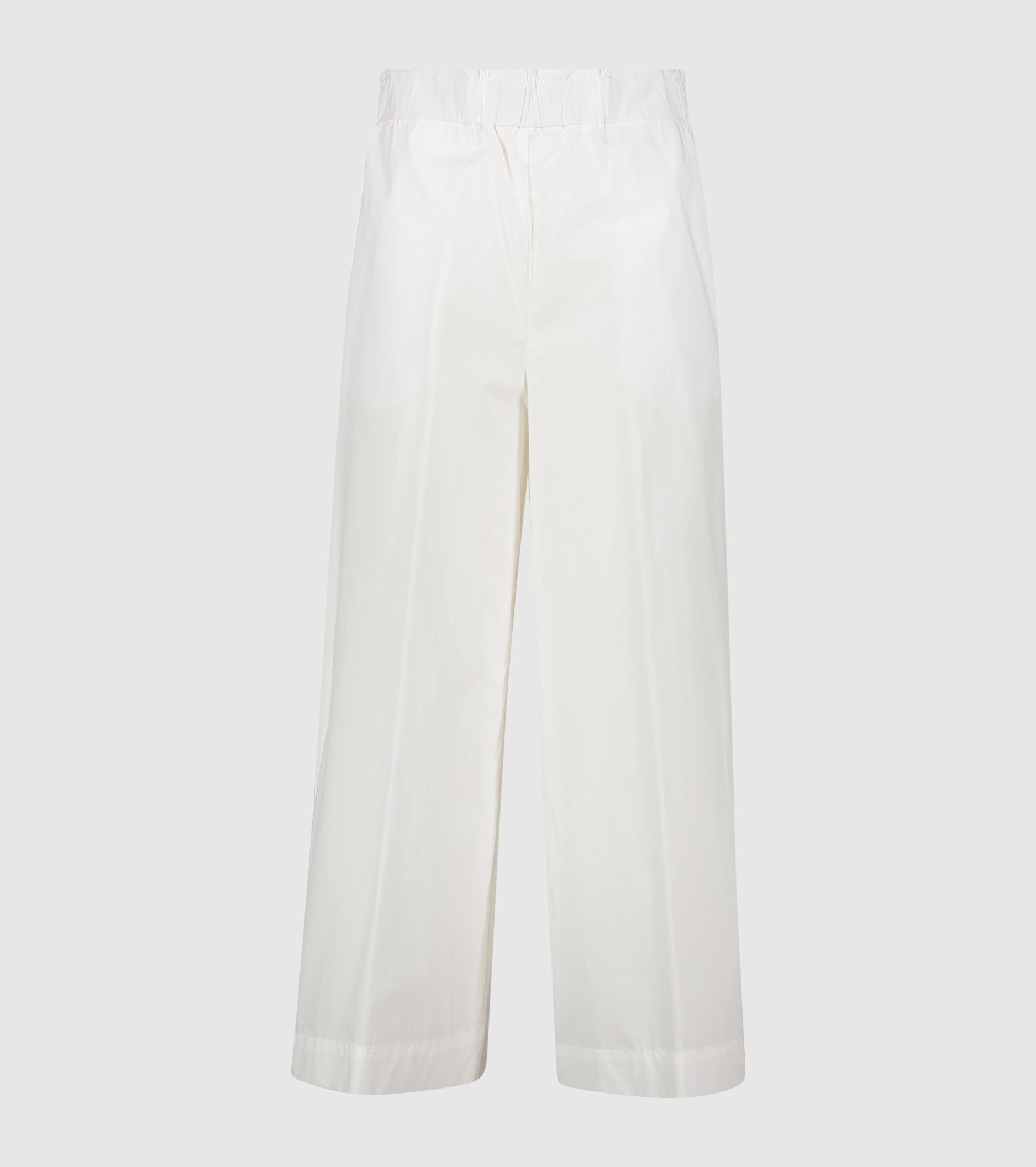 Pantaloni cropped in cotone burro