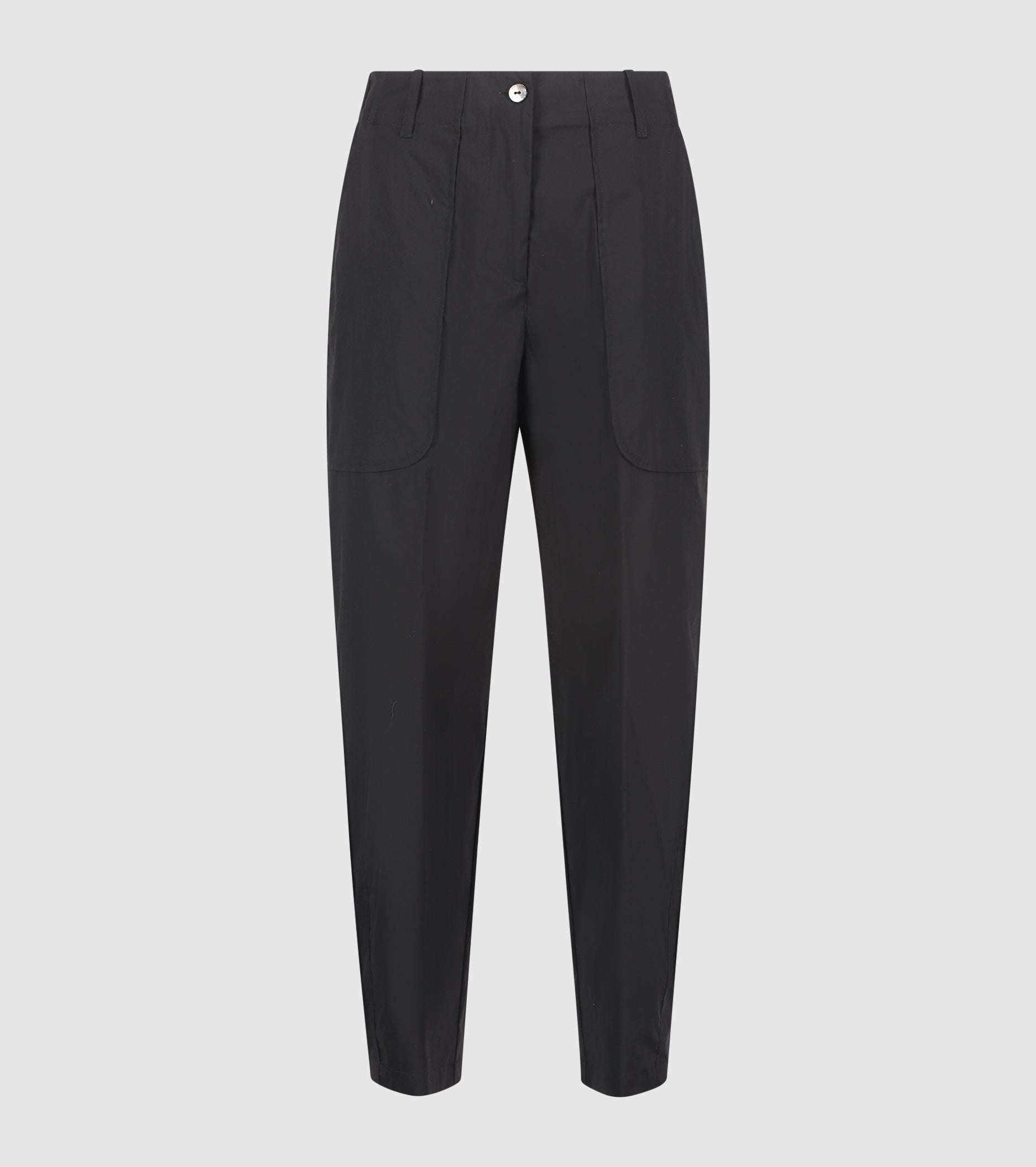 Black high-waisted cropped trousers