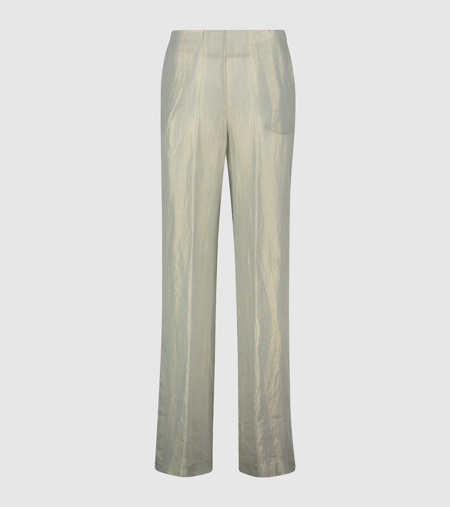 Pantaloni in raso con piega salvia