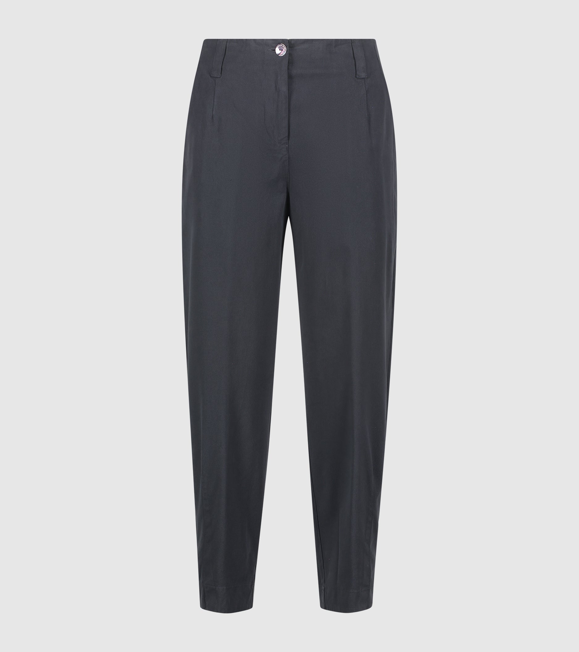 Pantaloni cropped in cotone stretch lavagna