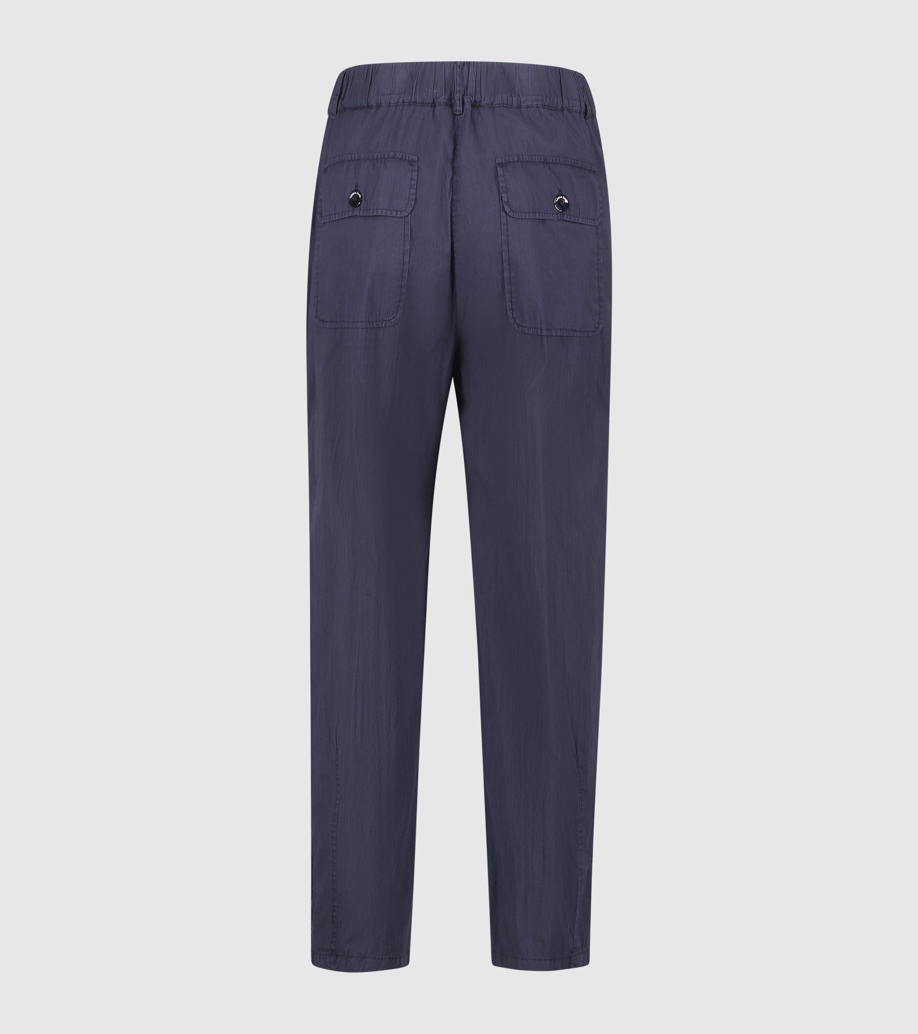 Blue stretch cotton cropped trousers