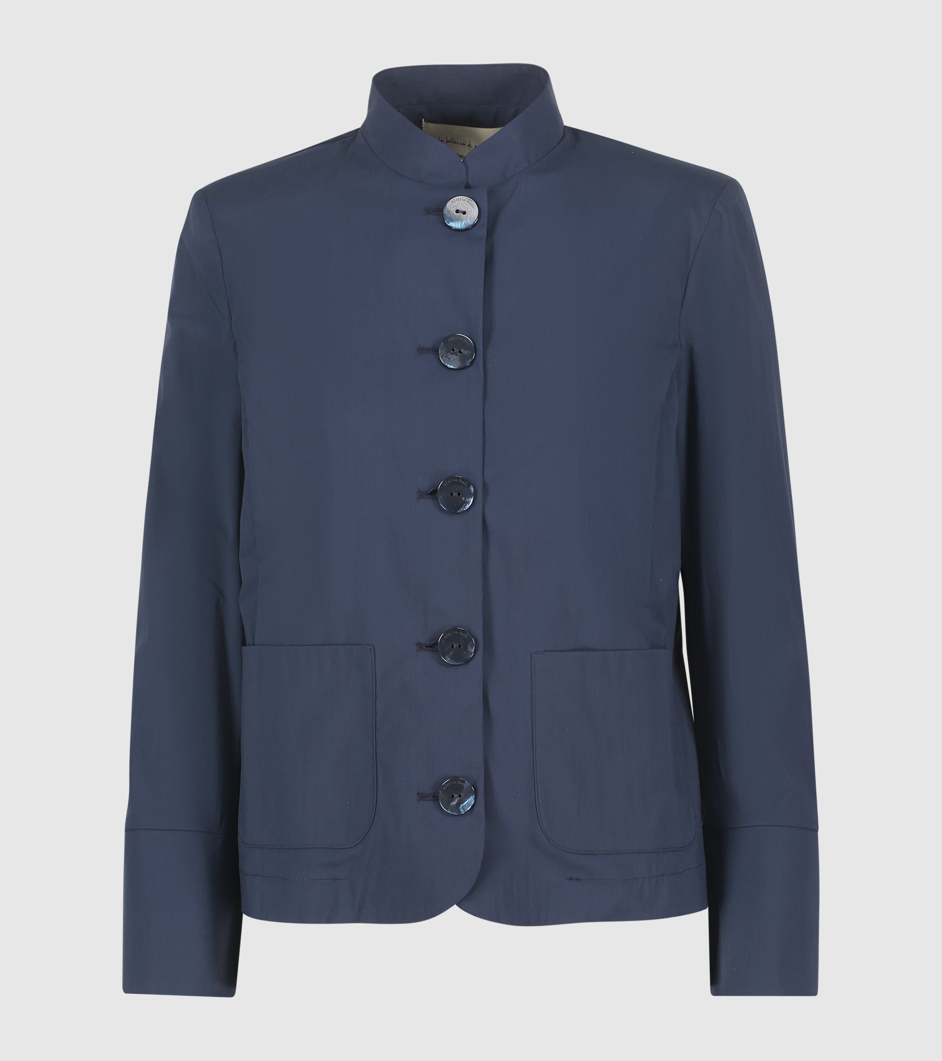 Giacca in cotone stretch con tasche blu