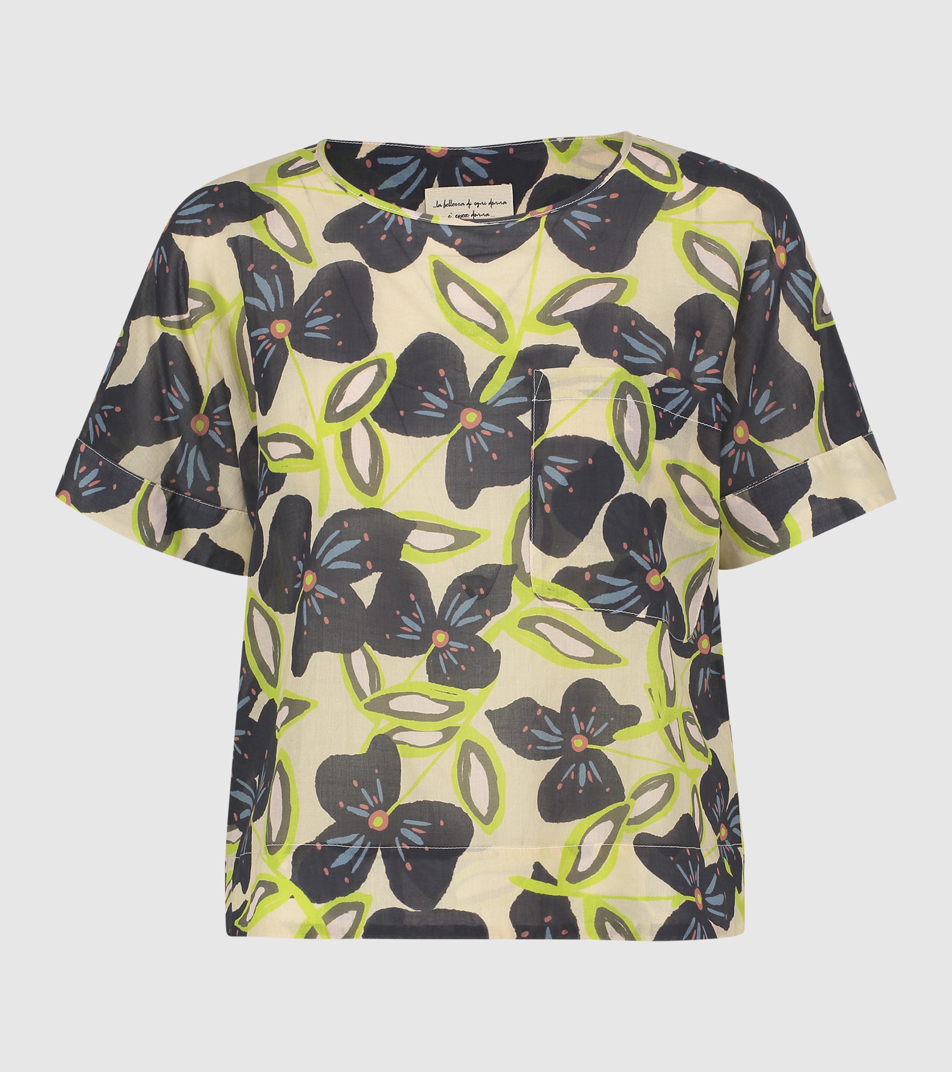 T-shirt con stampa floreale fiori