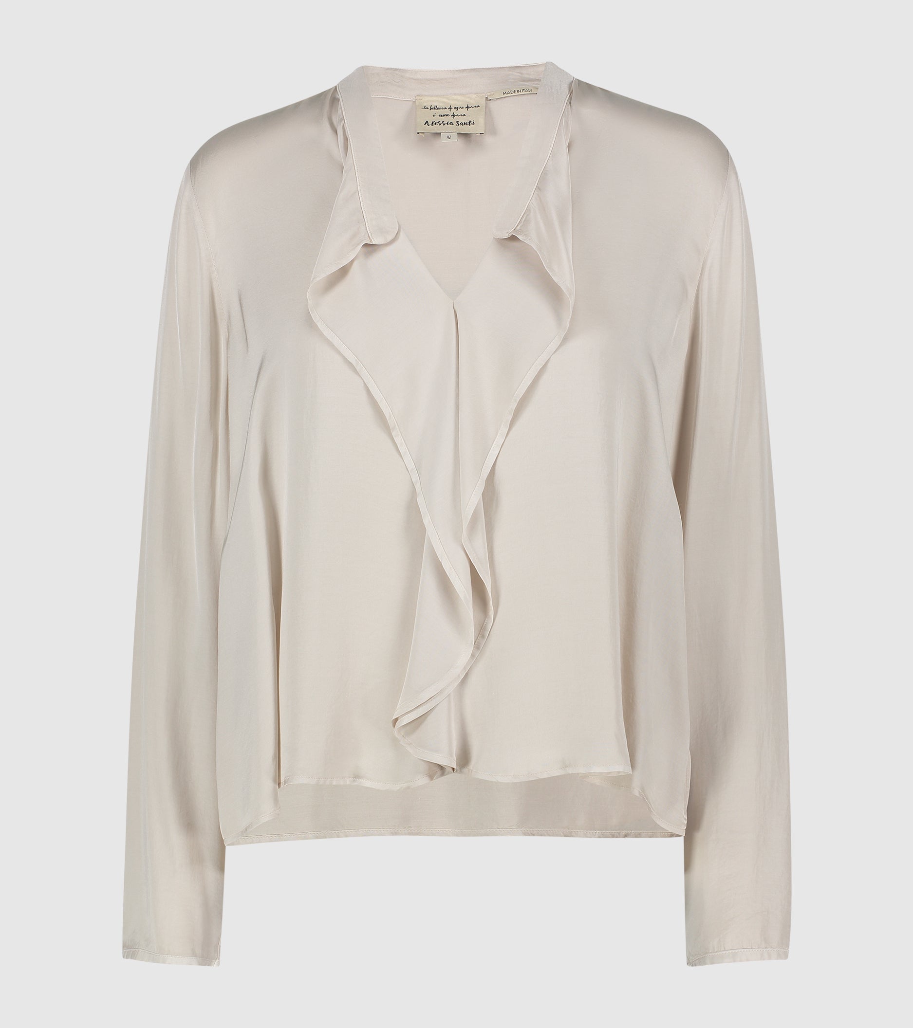 Blusa con volant e maniche lunghe luna