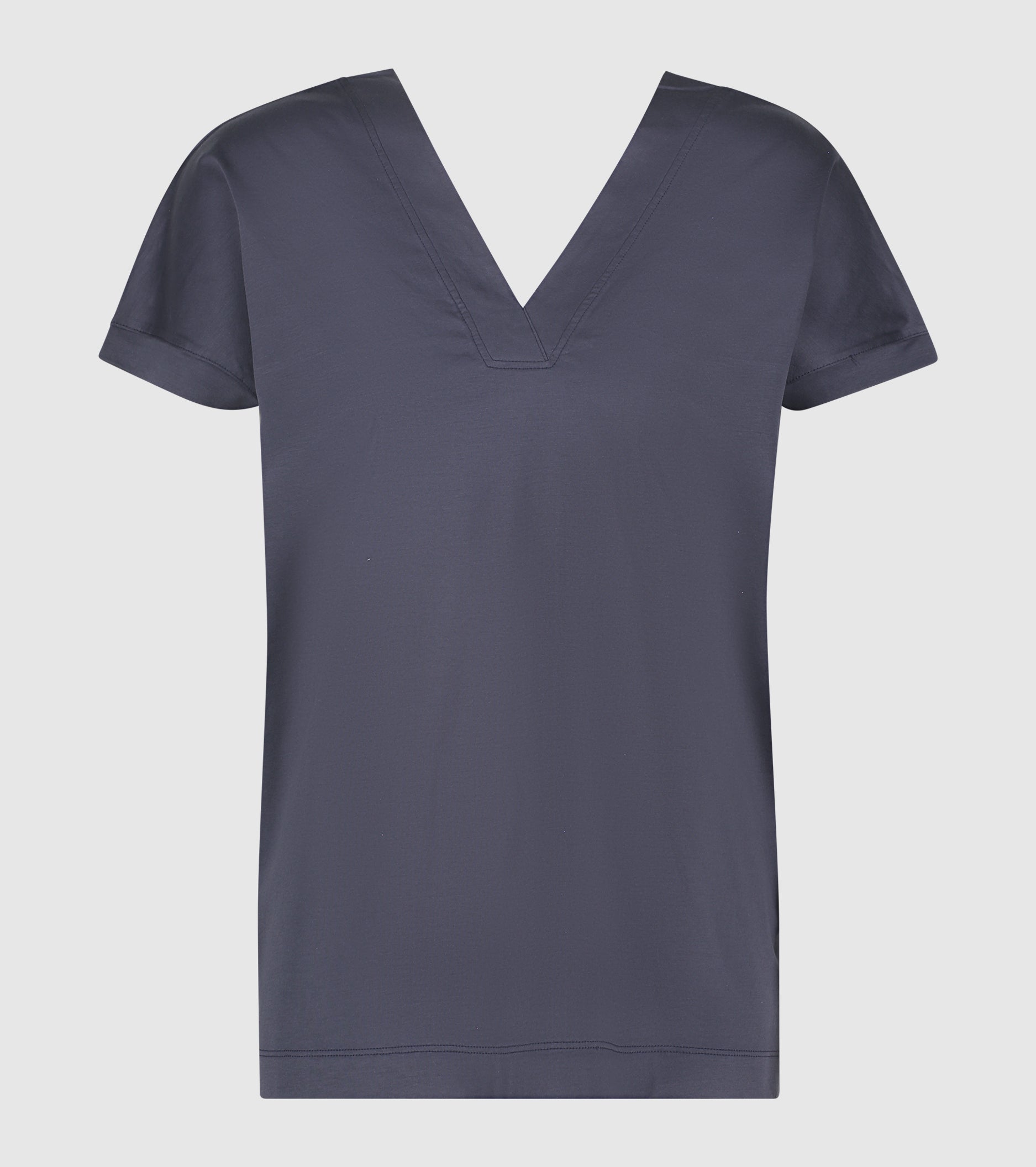 T-shirt in jersey con scollo a V blu